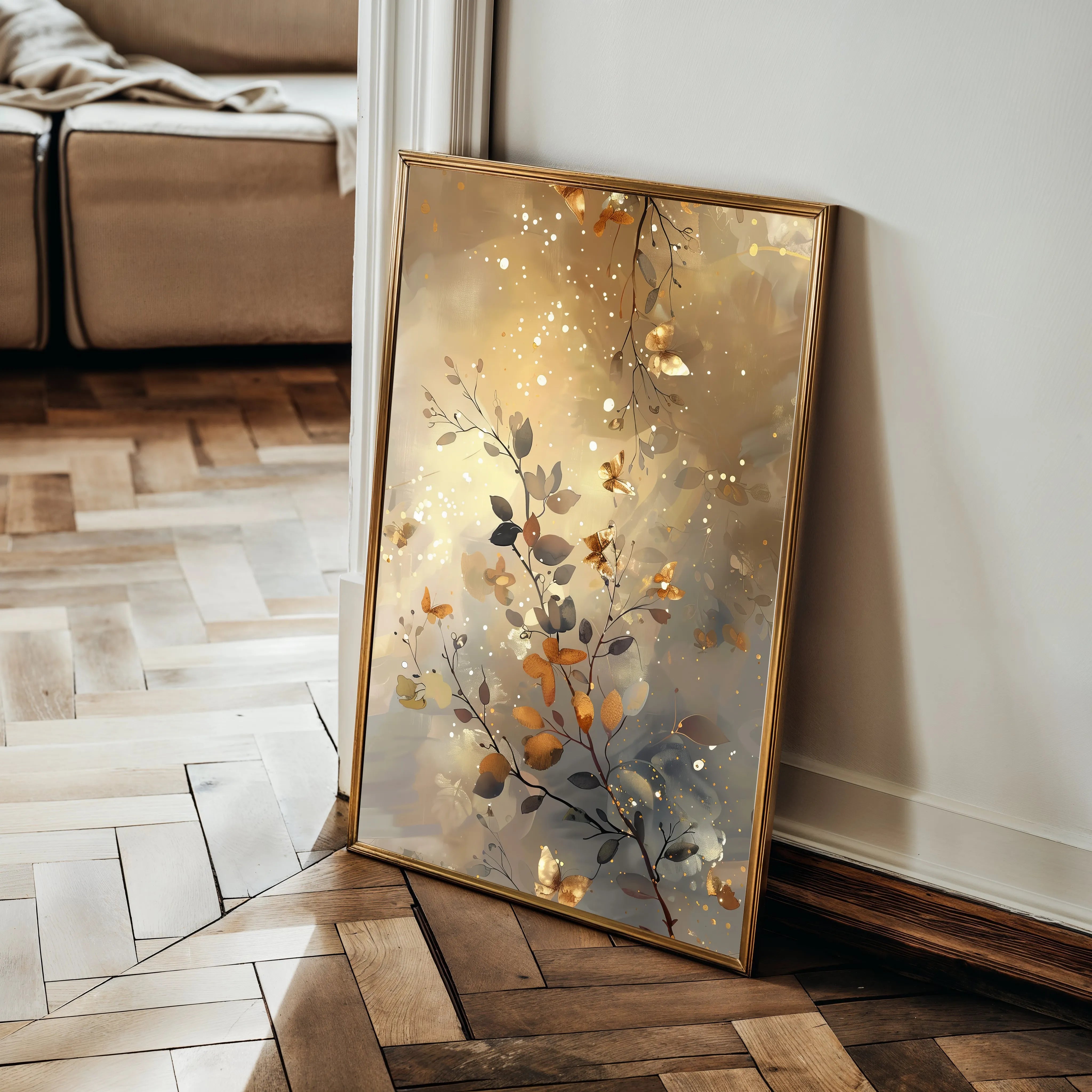 Floral 162 Canvas Art 60 x 40 cm / Black