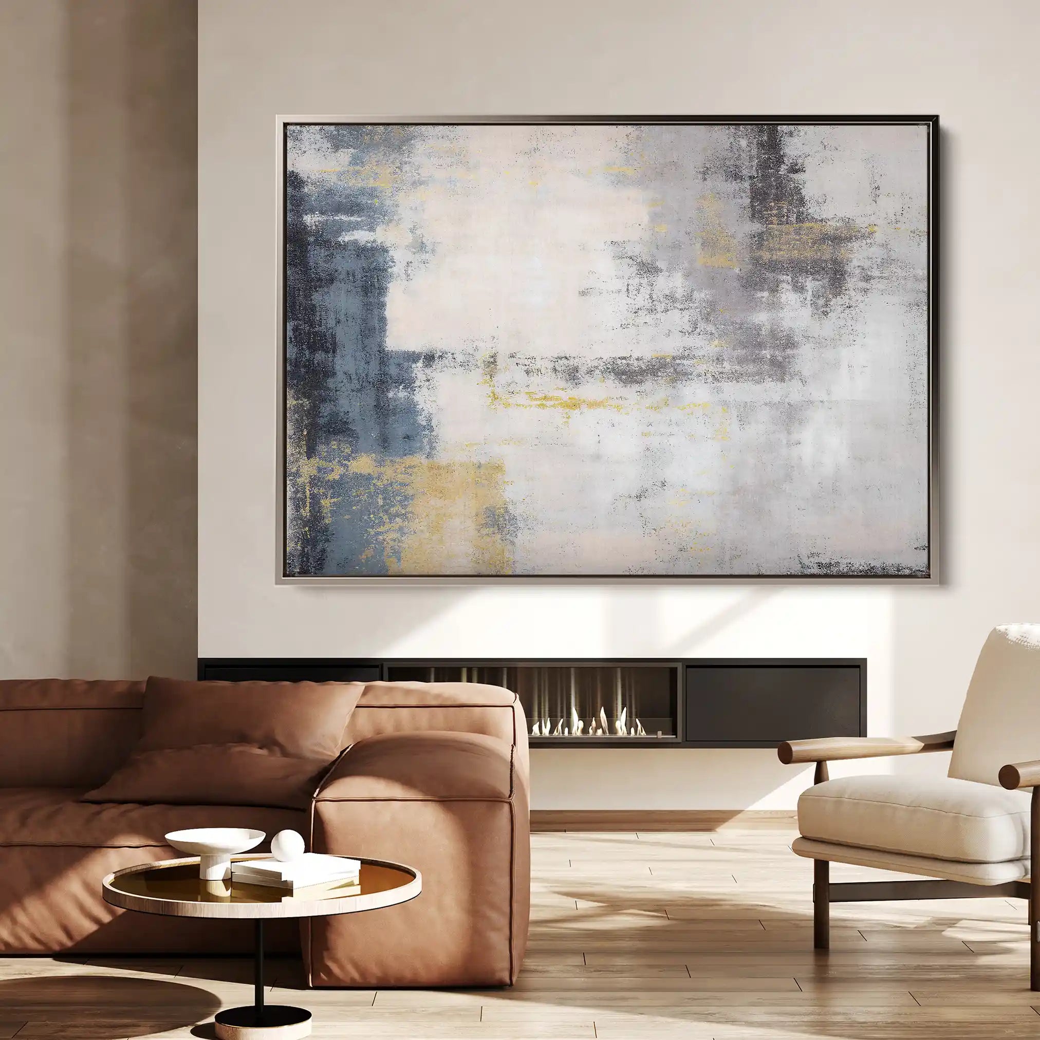 Abstract 163 Canvas Art 60 x 40 cm / Black