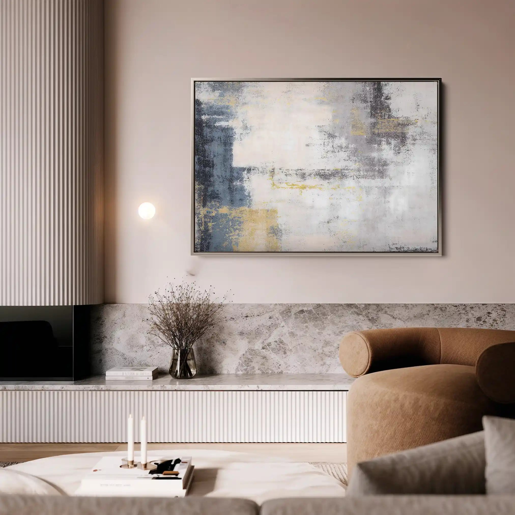 Abstract 163 Canvas Art 60 x 40 cm / Black