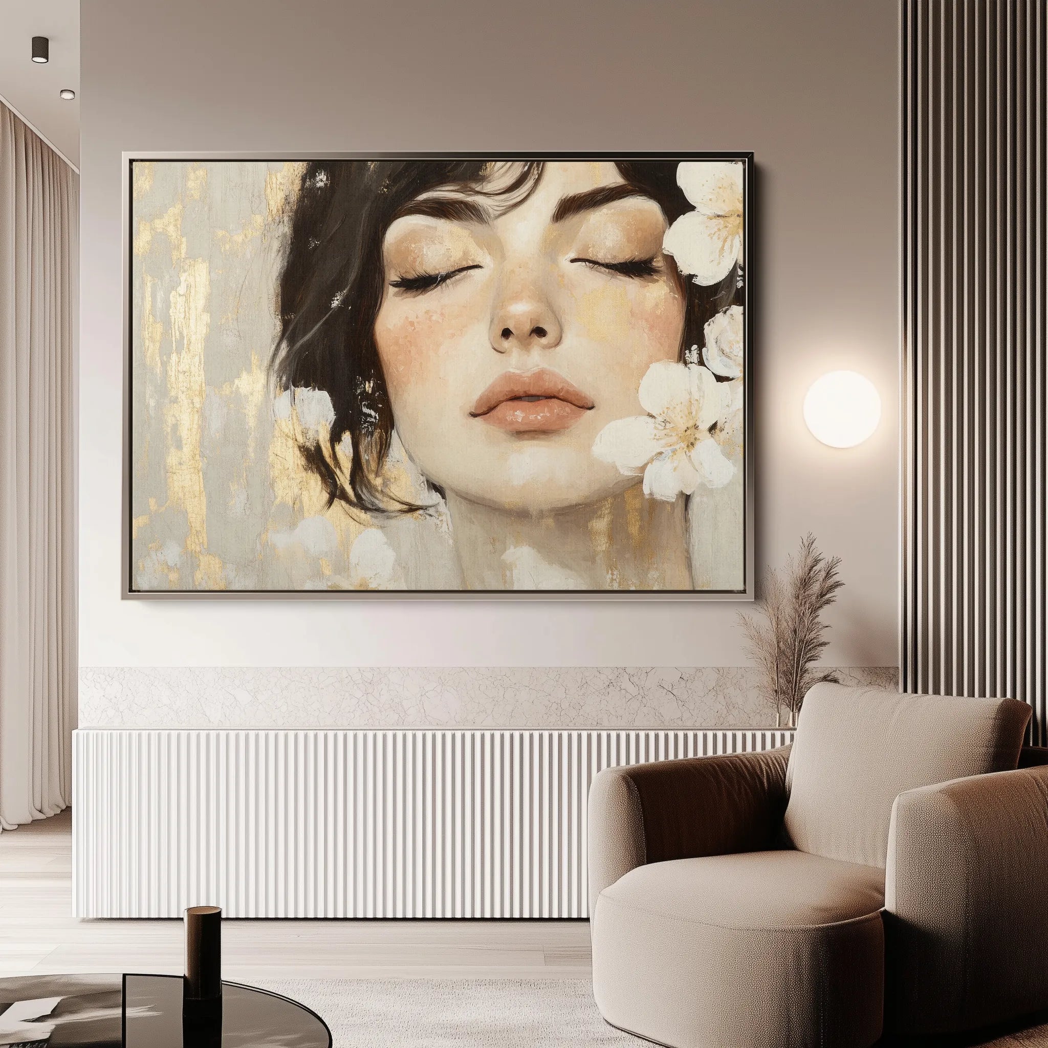 Portrait 163 Canvas Art 60 x 40 cm / Black