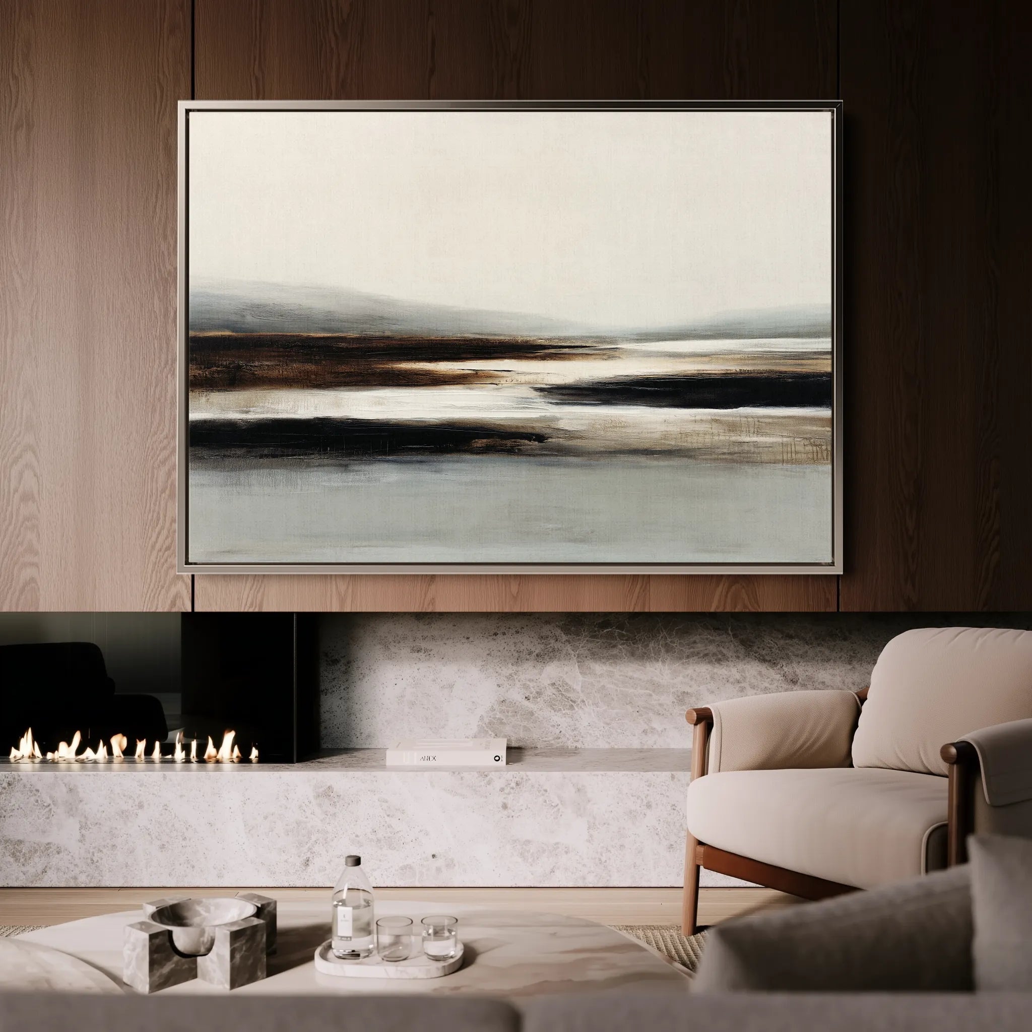 Abstract 1632 Canvas Art 60 x 40 cm / Black