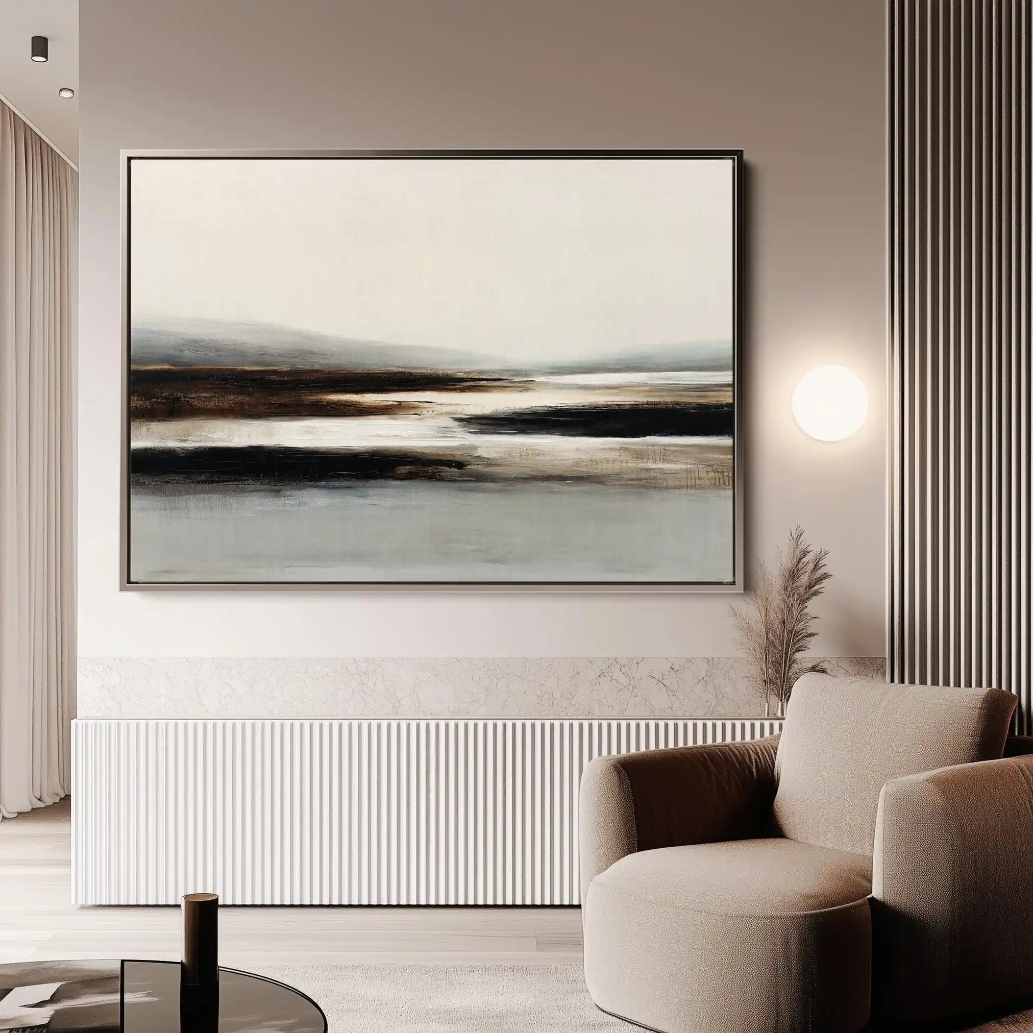 Abstract 1632 Canvas Art 60 x 40 cm / Black