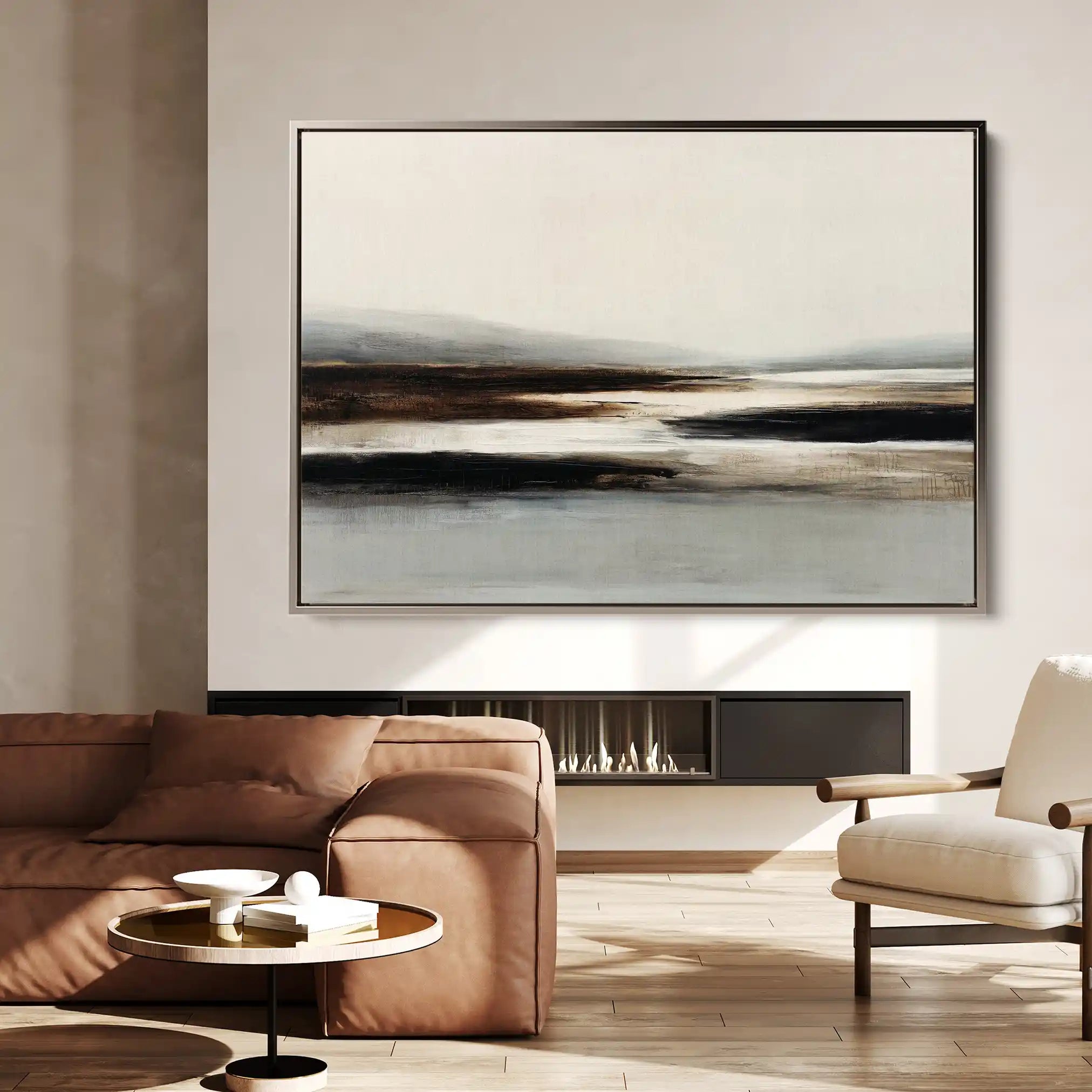 Abstract 1632 Canvas Art 60 x 40 cm / Black