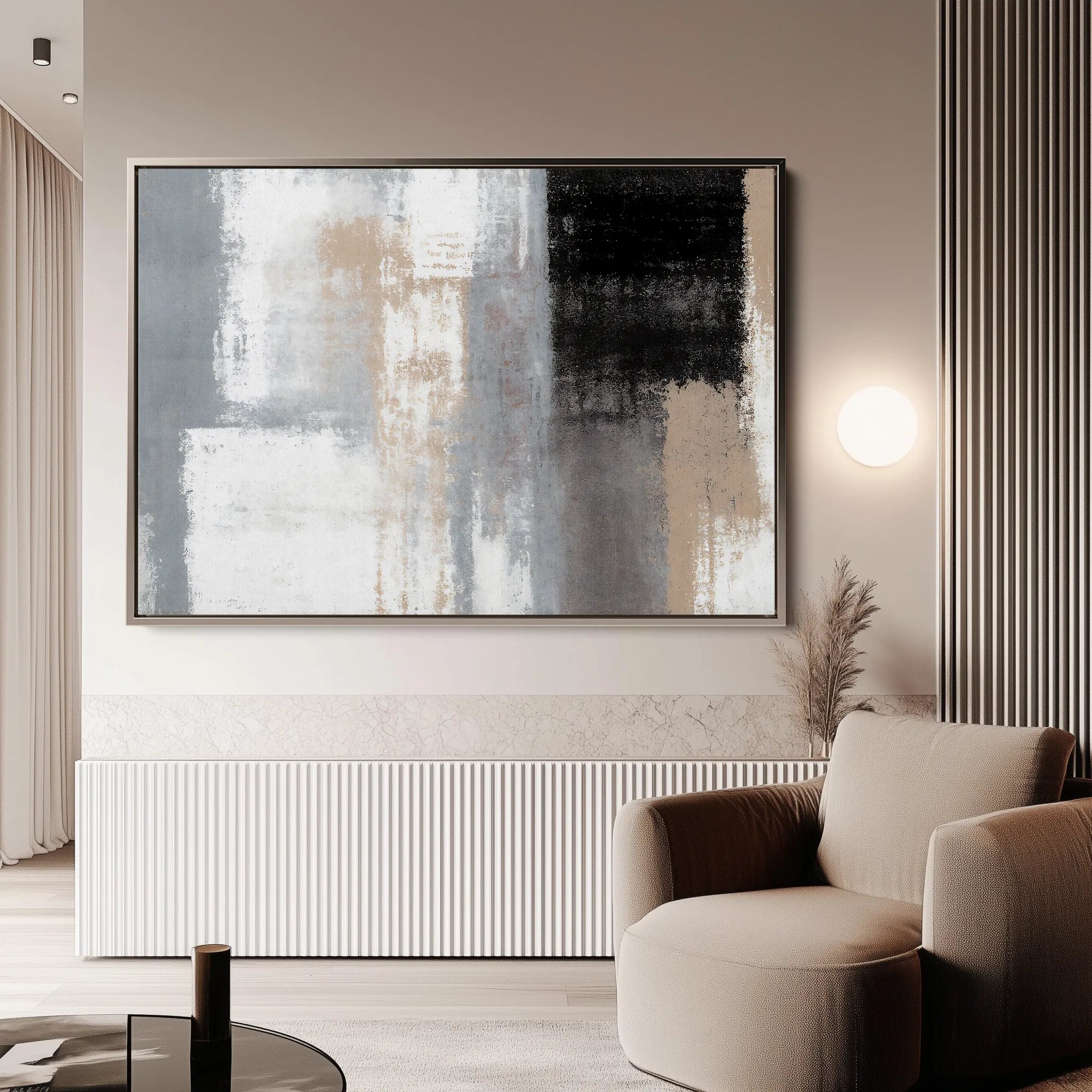 Abstract 164 Canvas Art 60 x 40 cm / Black