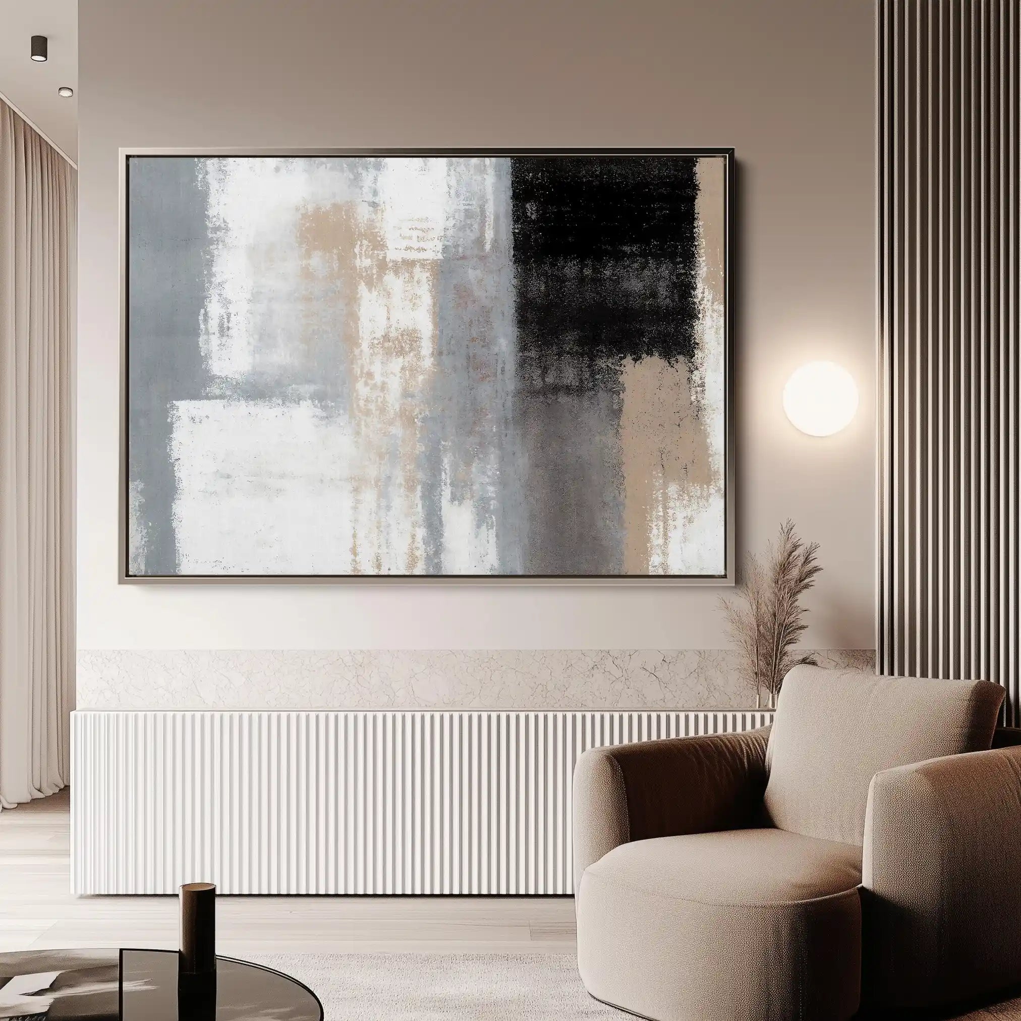 Abstract 164 Canvas Art 60 x 40 cm / Black