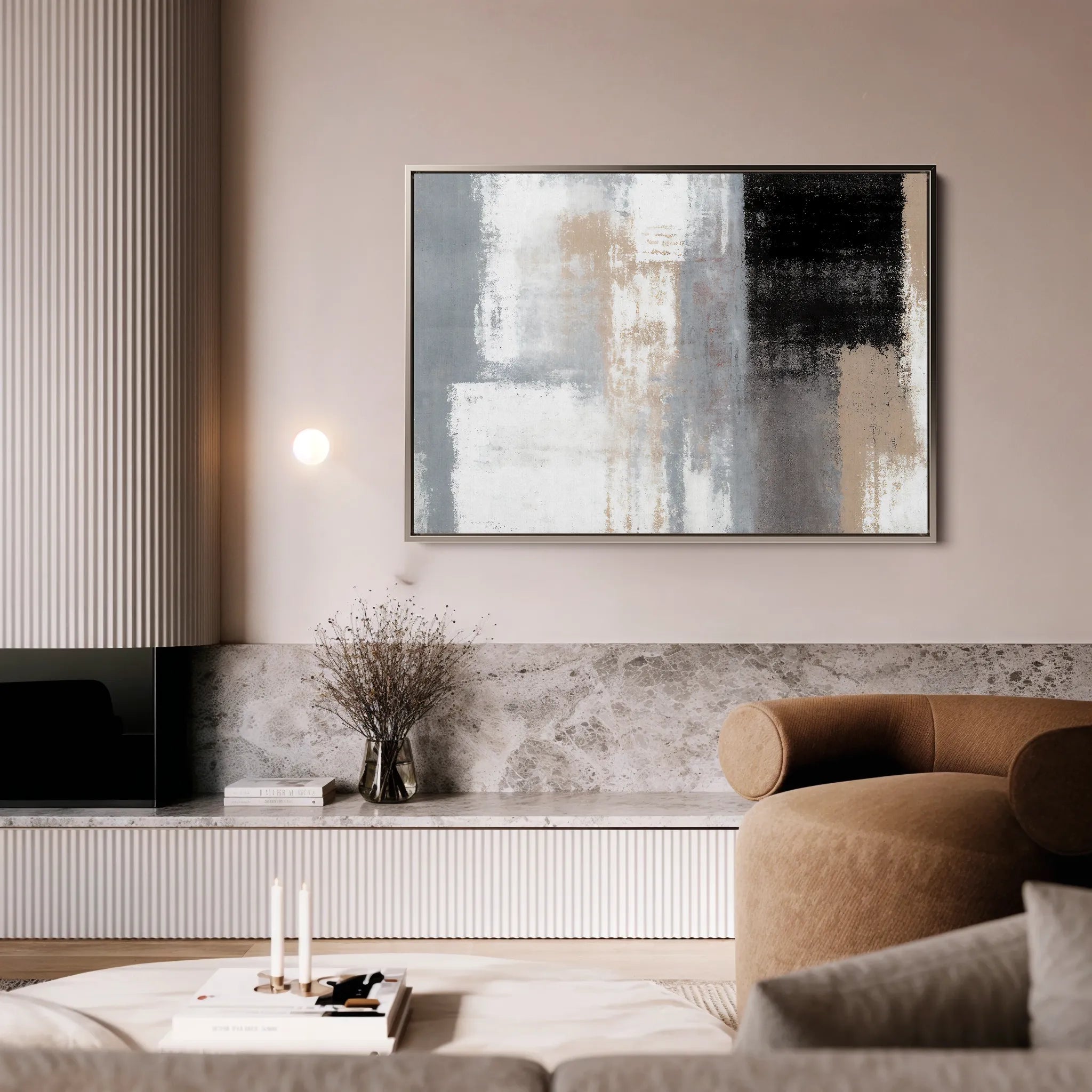 Abstract 164 Canvas Art 60 x 40 cm / Black