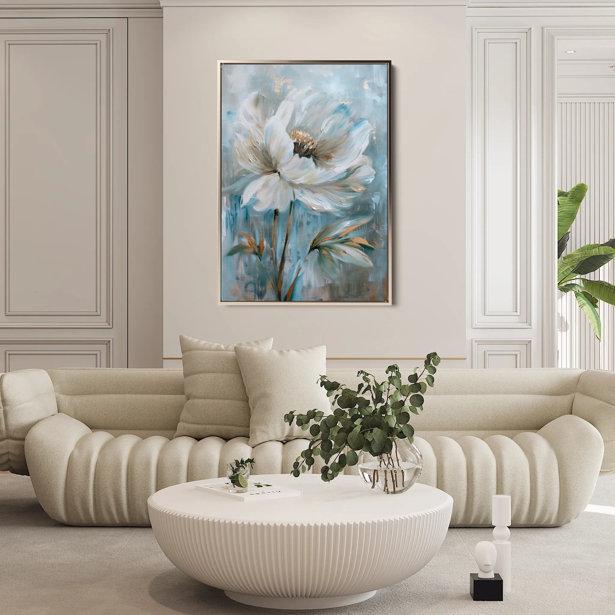 Floral 164 Canvas Art 60 x 40 cm / Black