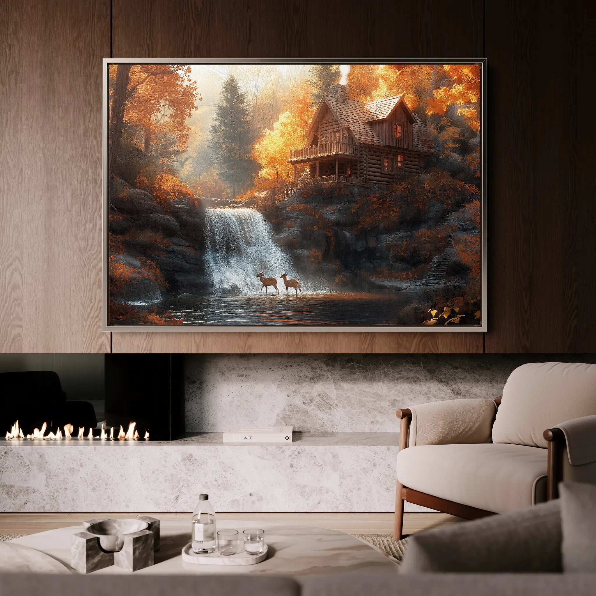 Landscape 164 Canvas Art 60 x 40 cm / Black