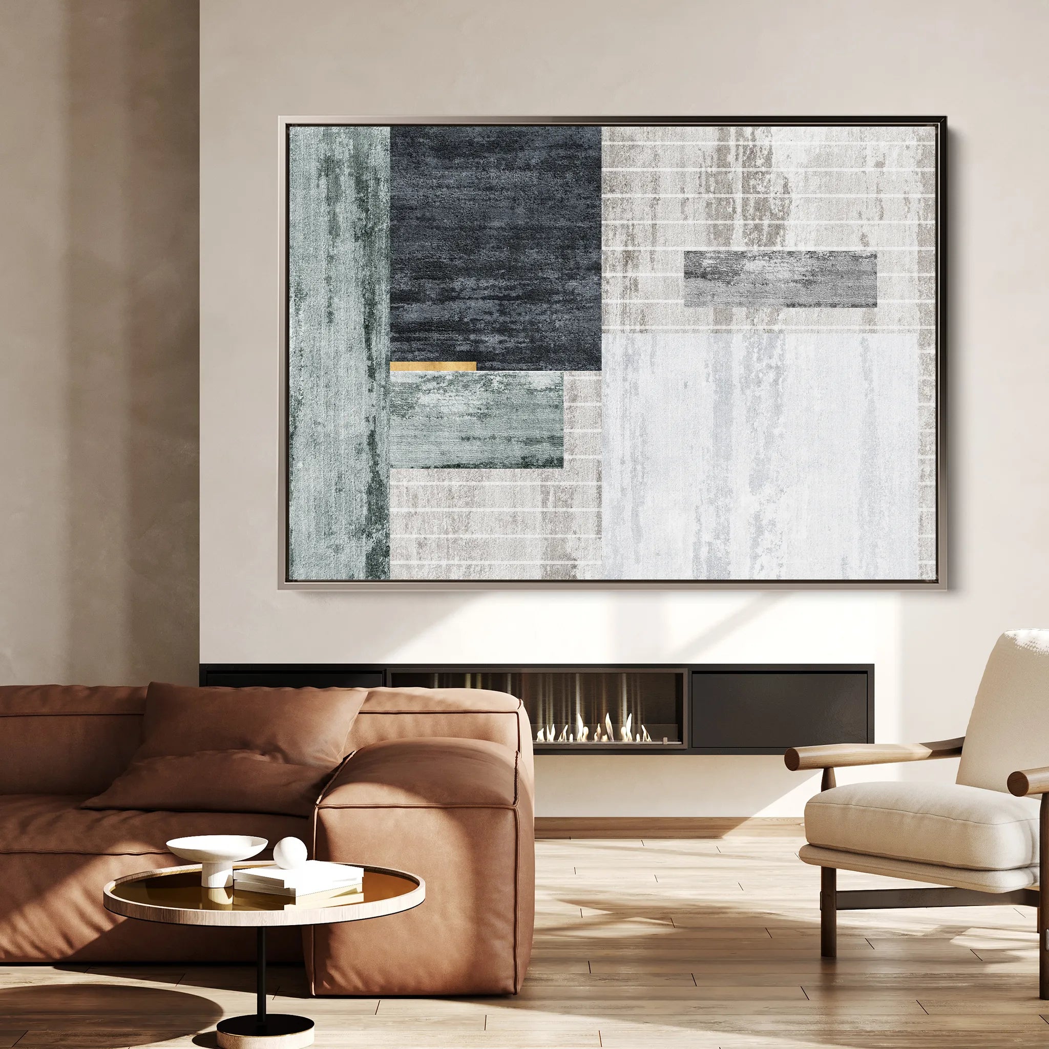 Abstract 165 Canvas Art 60 x 40 cm / Black