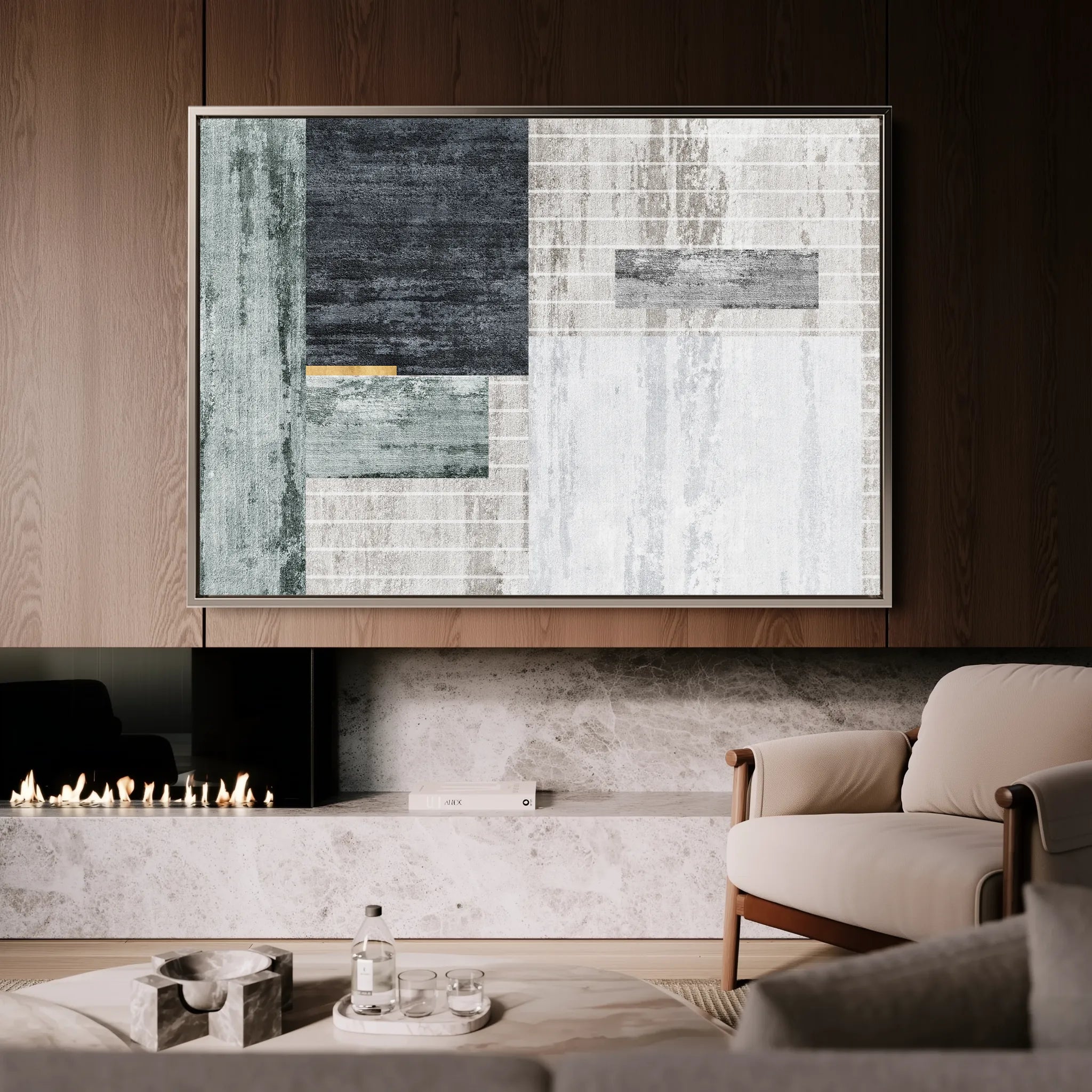 Abstract 165 Canvas Art 60 x 40 cm / Black