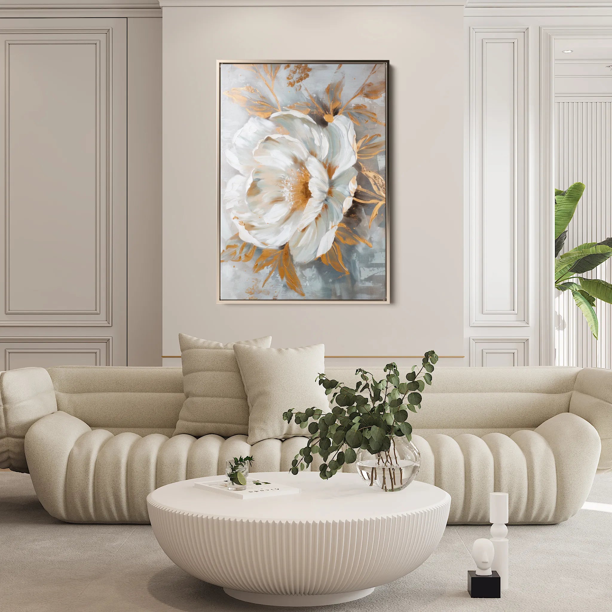 Floral 165 Canvas Art 60 x 40 cm / Black