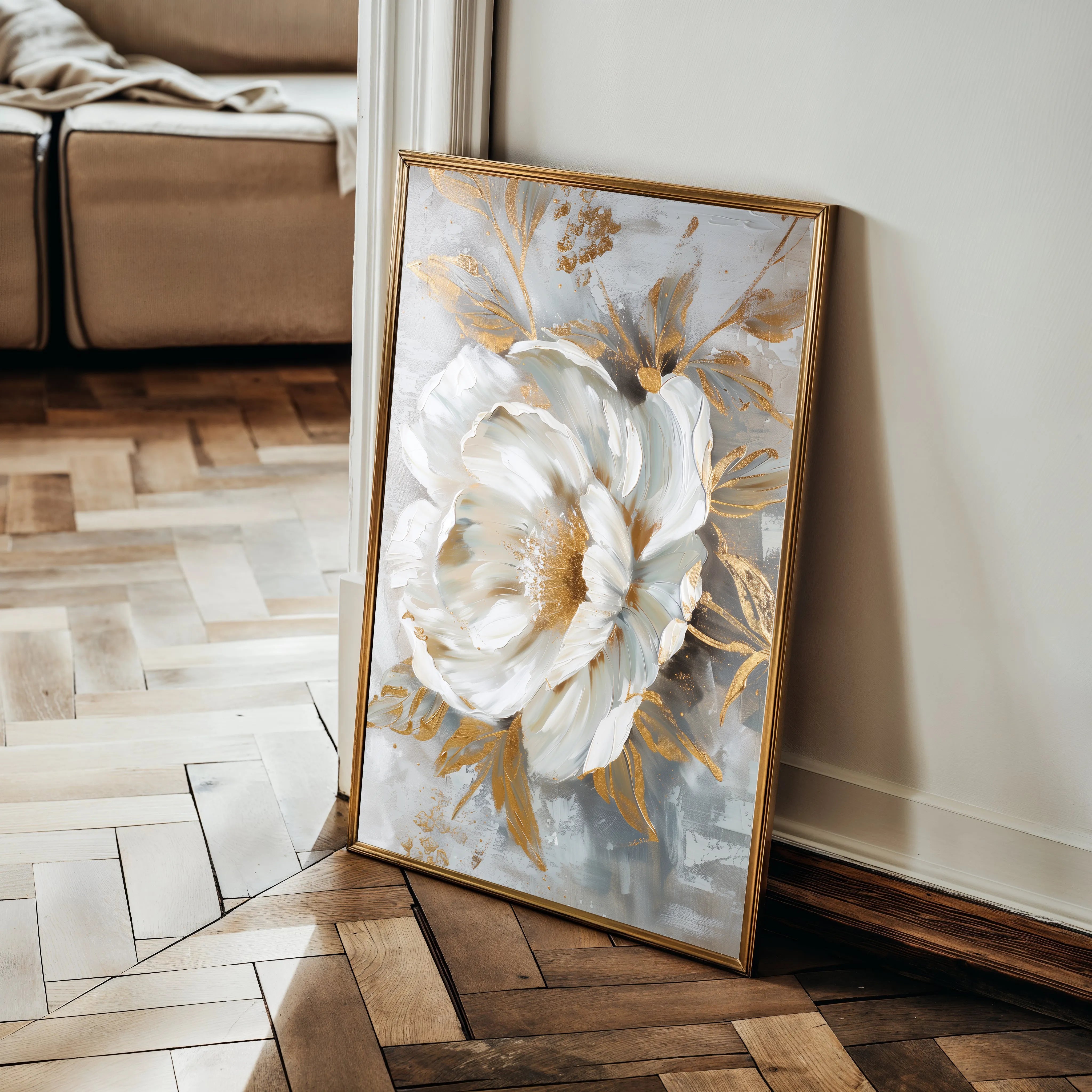 Floral 165 Canvas Art 60 x 40 cm / Black