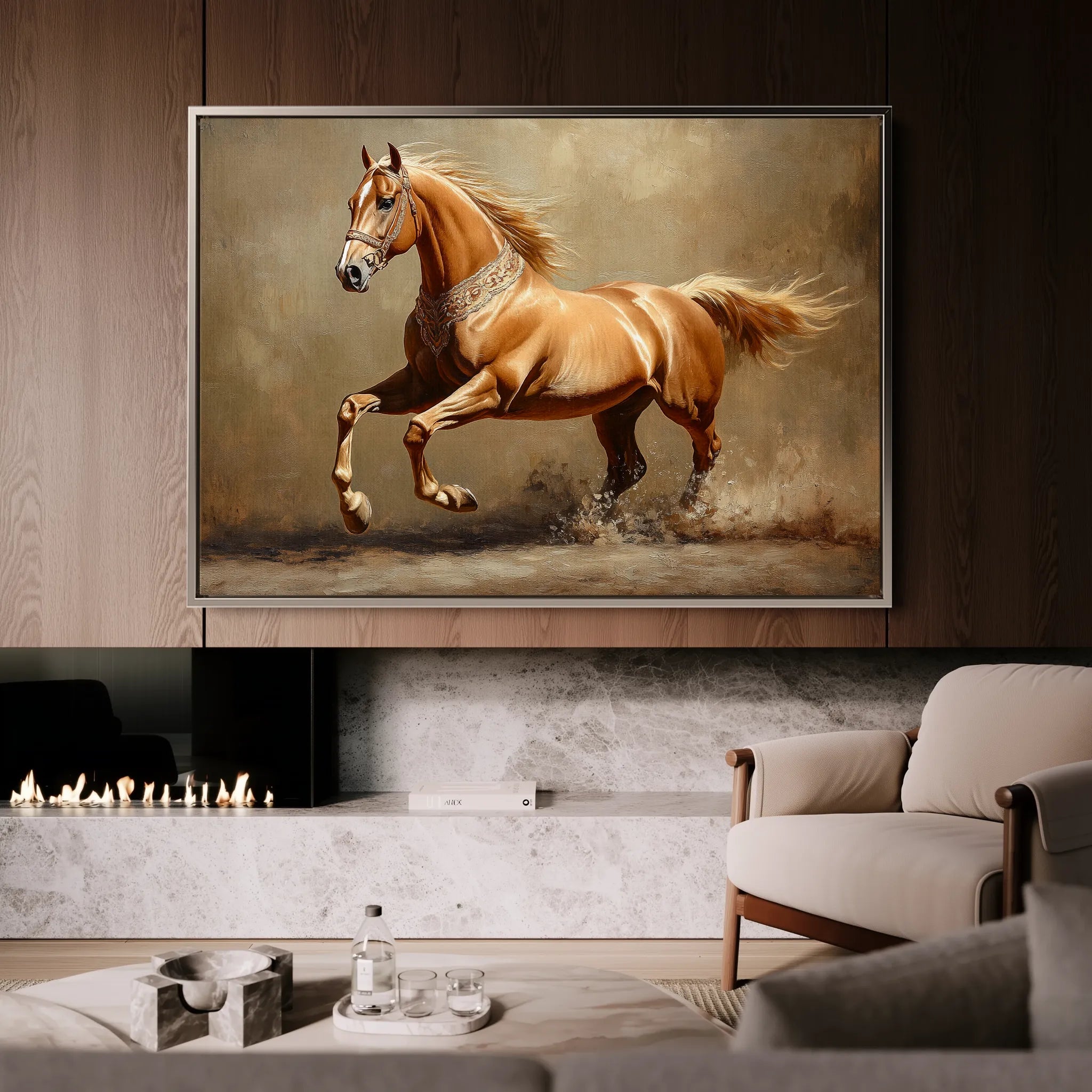 Horses 165 Canvas Art 60 x 40 cm / Black