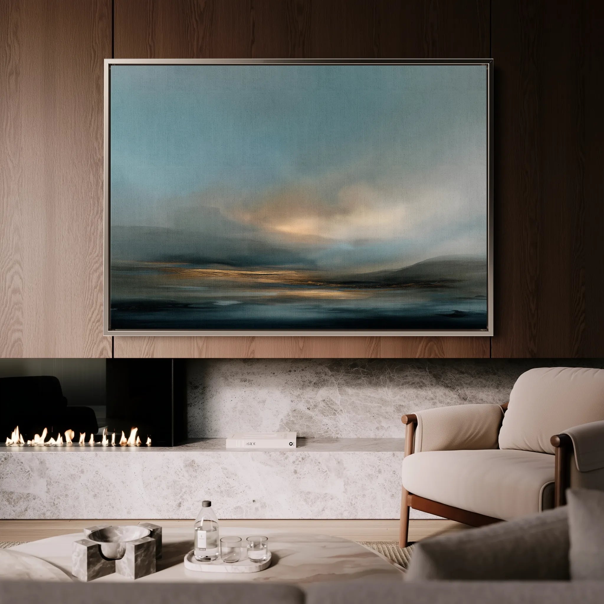 Abstract 1654 Canvas Art 60 x 40 cm / Black