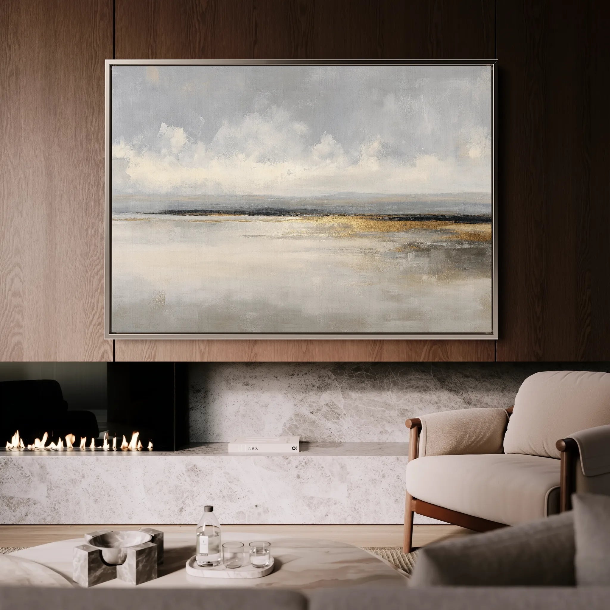 Abstract 1657 Canvas Art 60 x 40 cm / Black