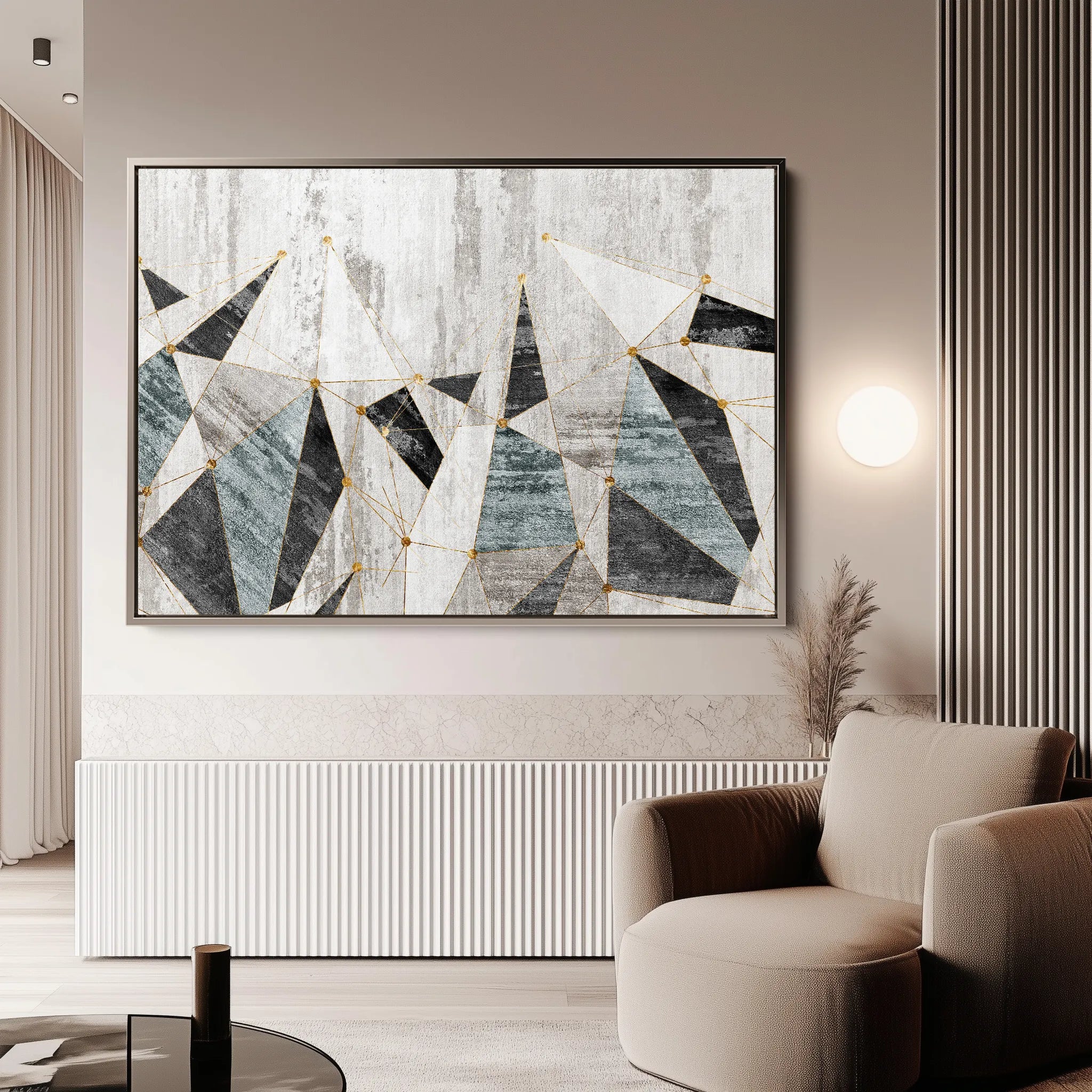 Abstract 166 Canvas Art 60 x 40 cm / Black