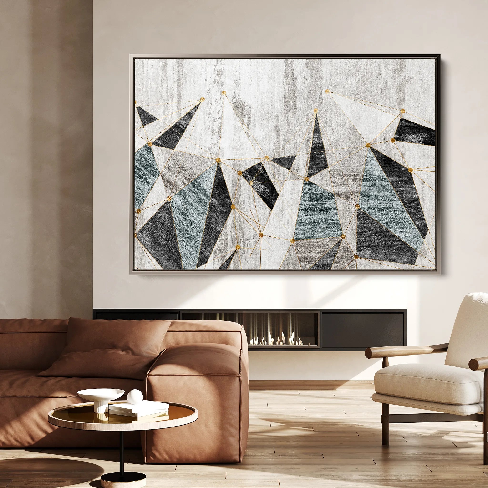Abstract 166 Canvas Art 60 x 40 cm / Black