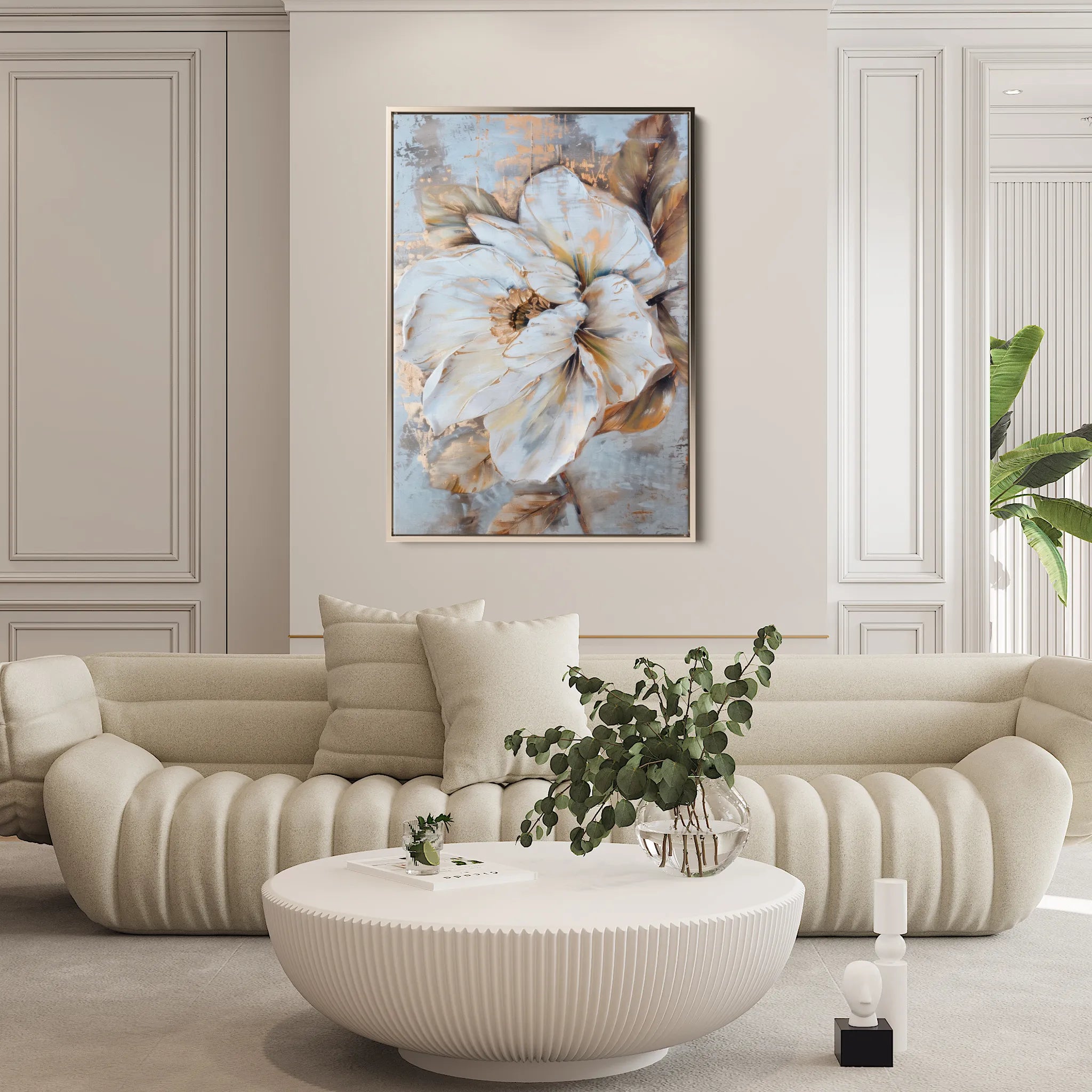 Floral 166 Canvas Art 60 x 40 cm / Black