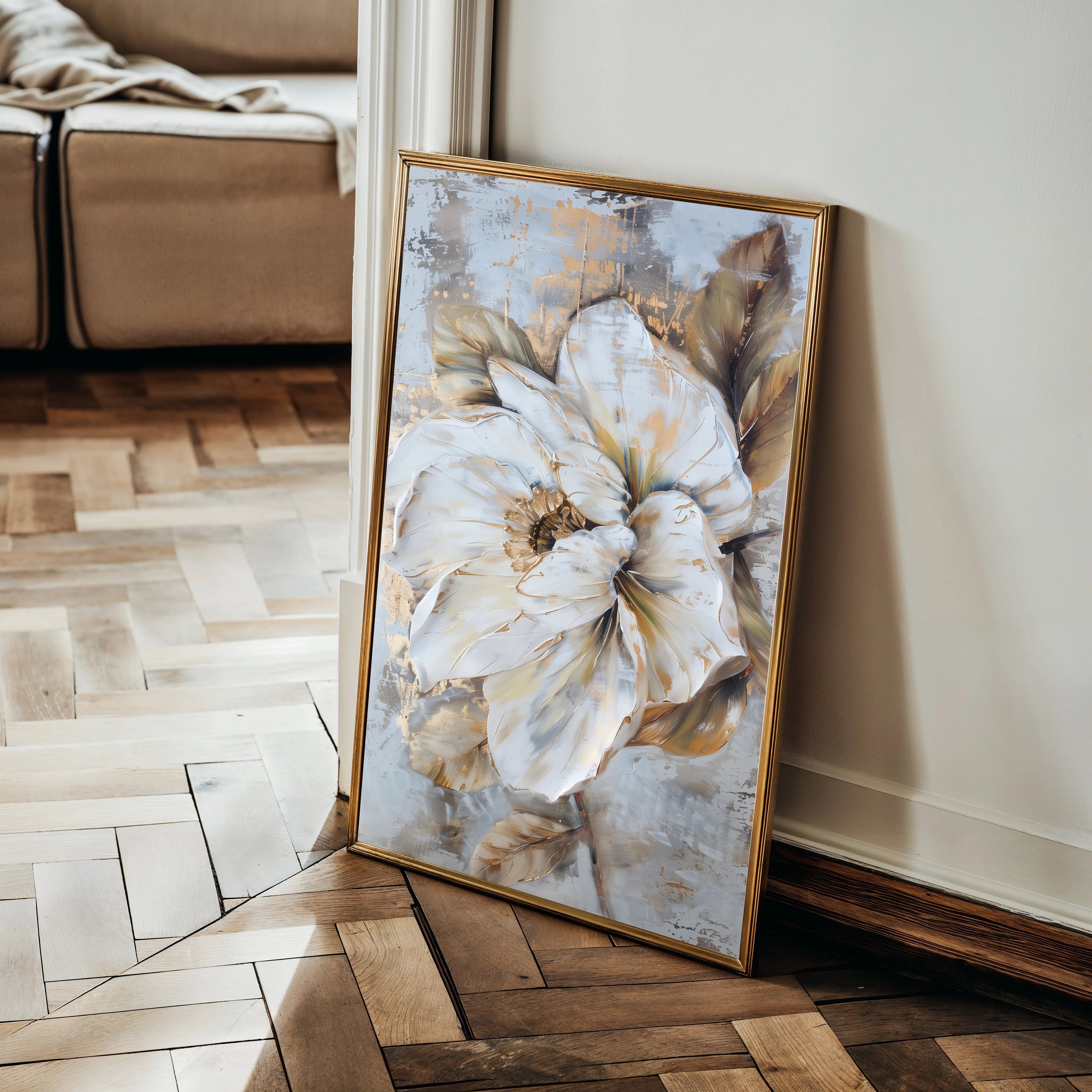 Floral 166 Canvas Art 60 x 40 cm / Black