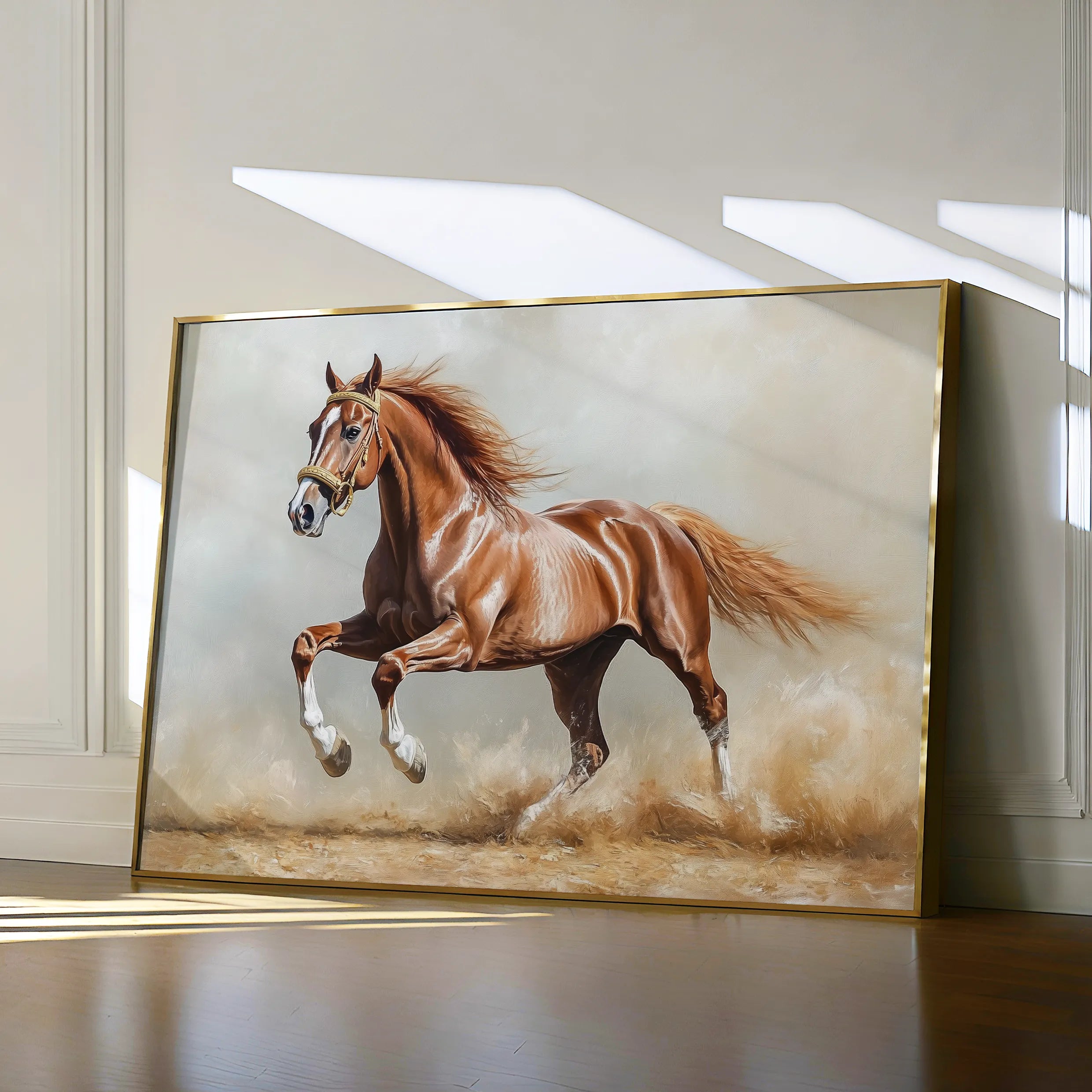 Horses 166 Canvas Art 60 x 40 cm / Black