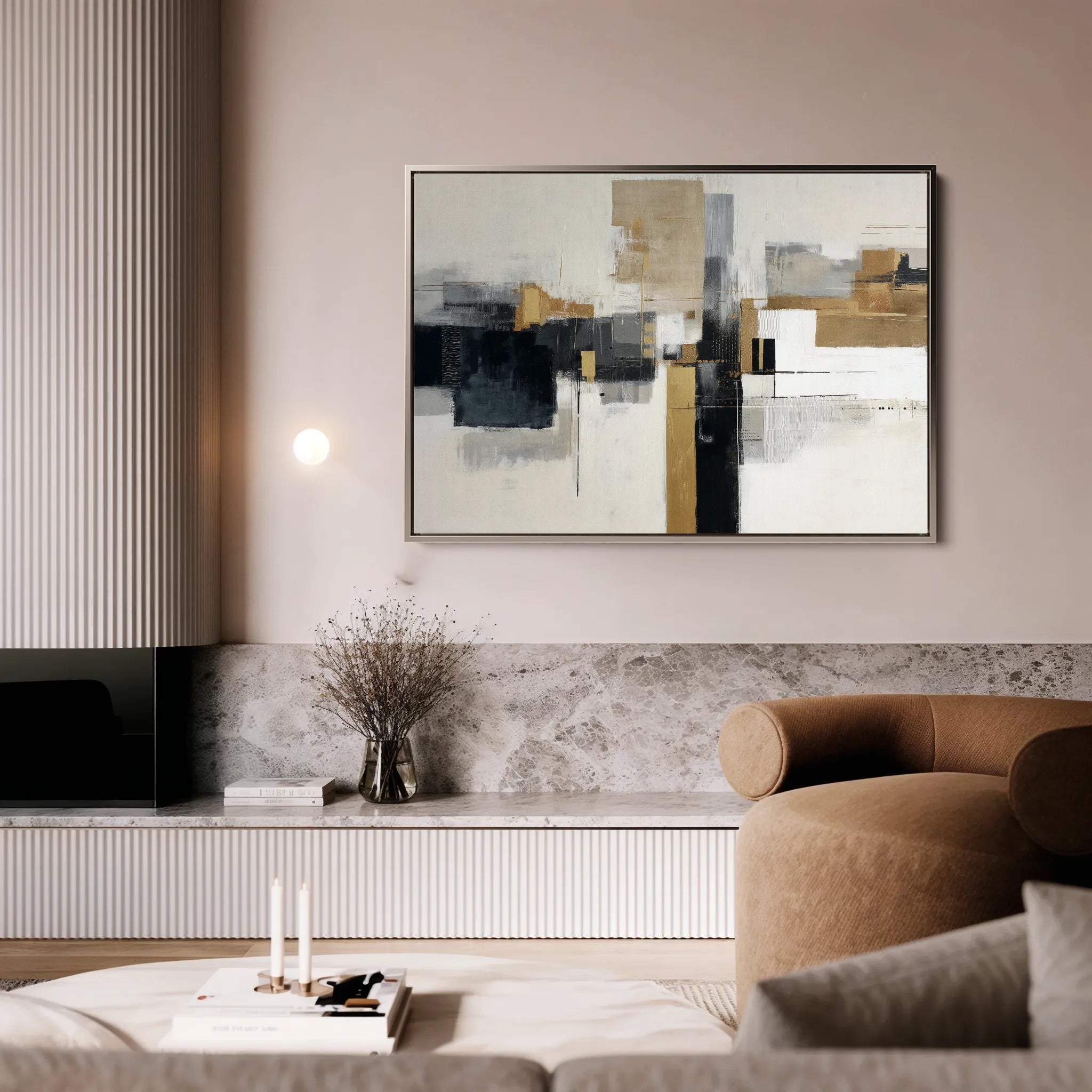 Abstract 1668 Canvas Art 60 x 40 cm / Black