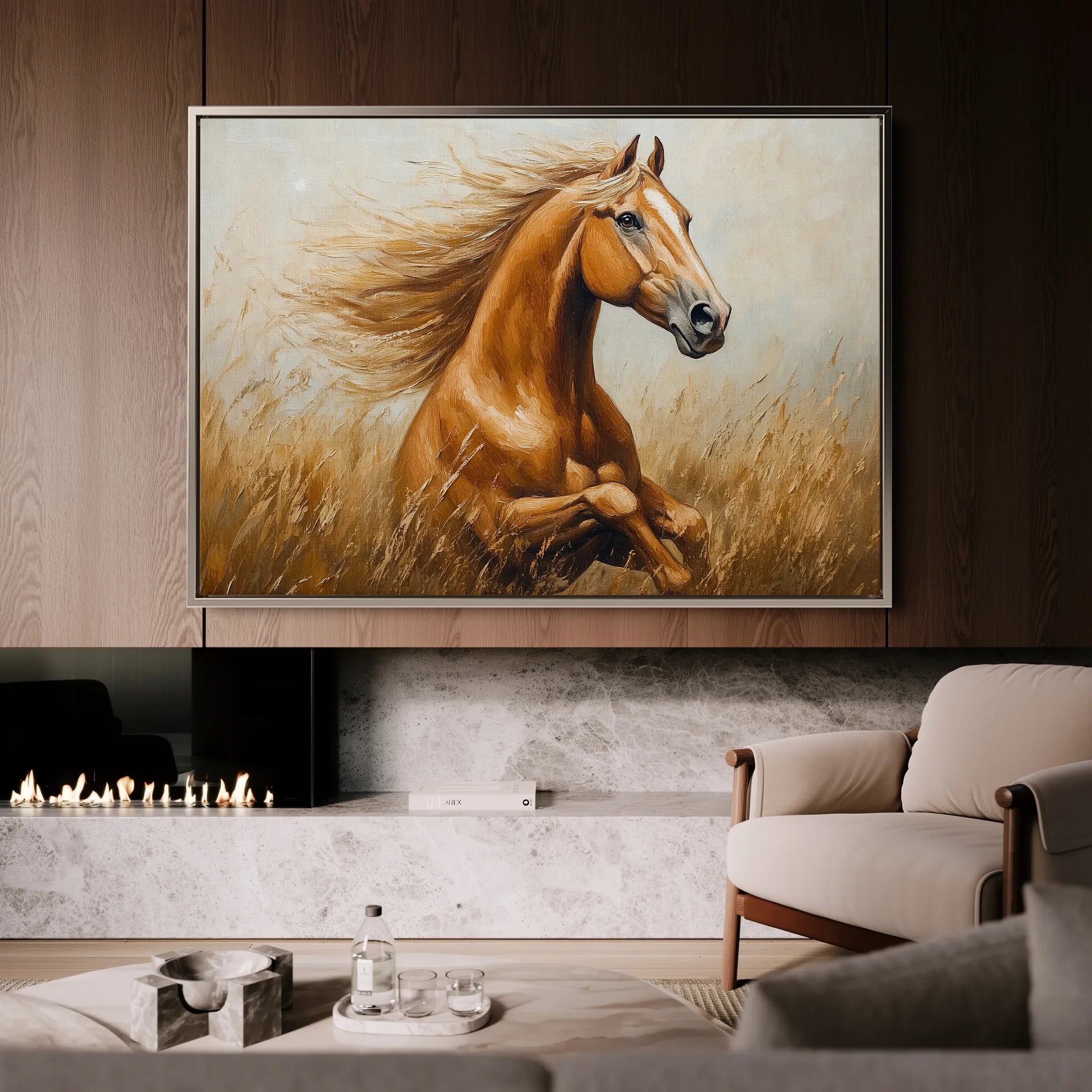 Horses 167 Canvas Art 60 x 40 cm / Black