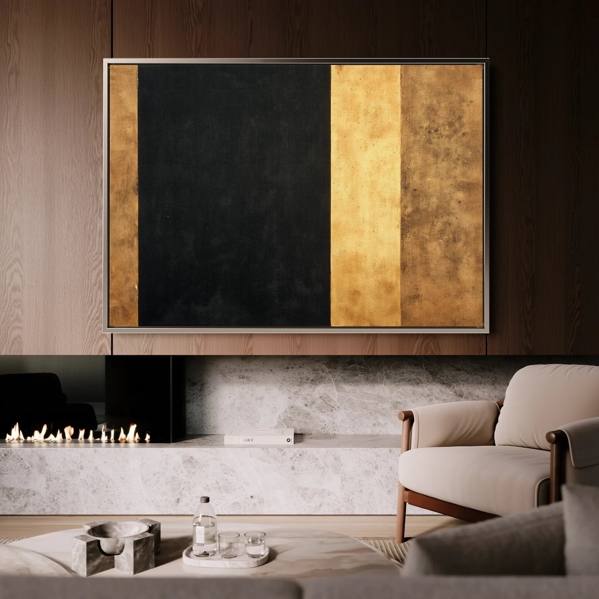 Abstract 1676 Canvas Art 60 x 40 cm / Black