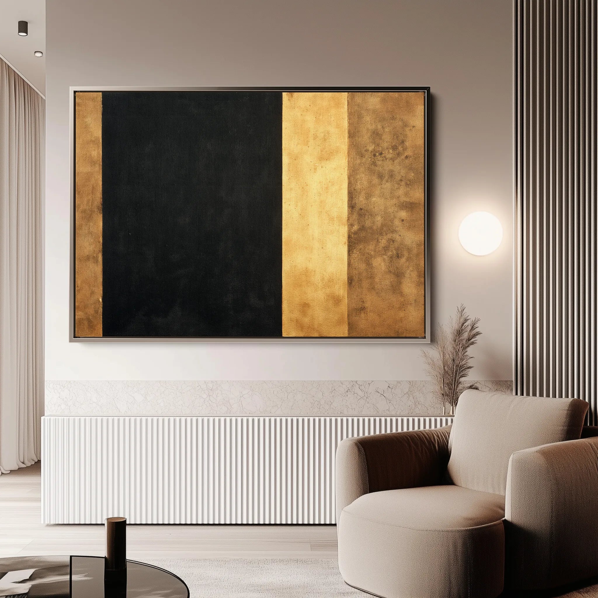 Abstract 1676 Canvas Art 60 x 40 cm / Black