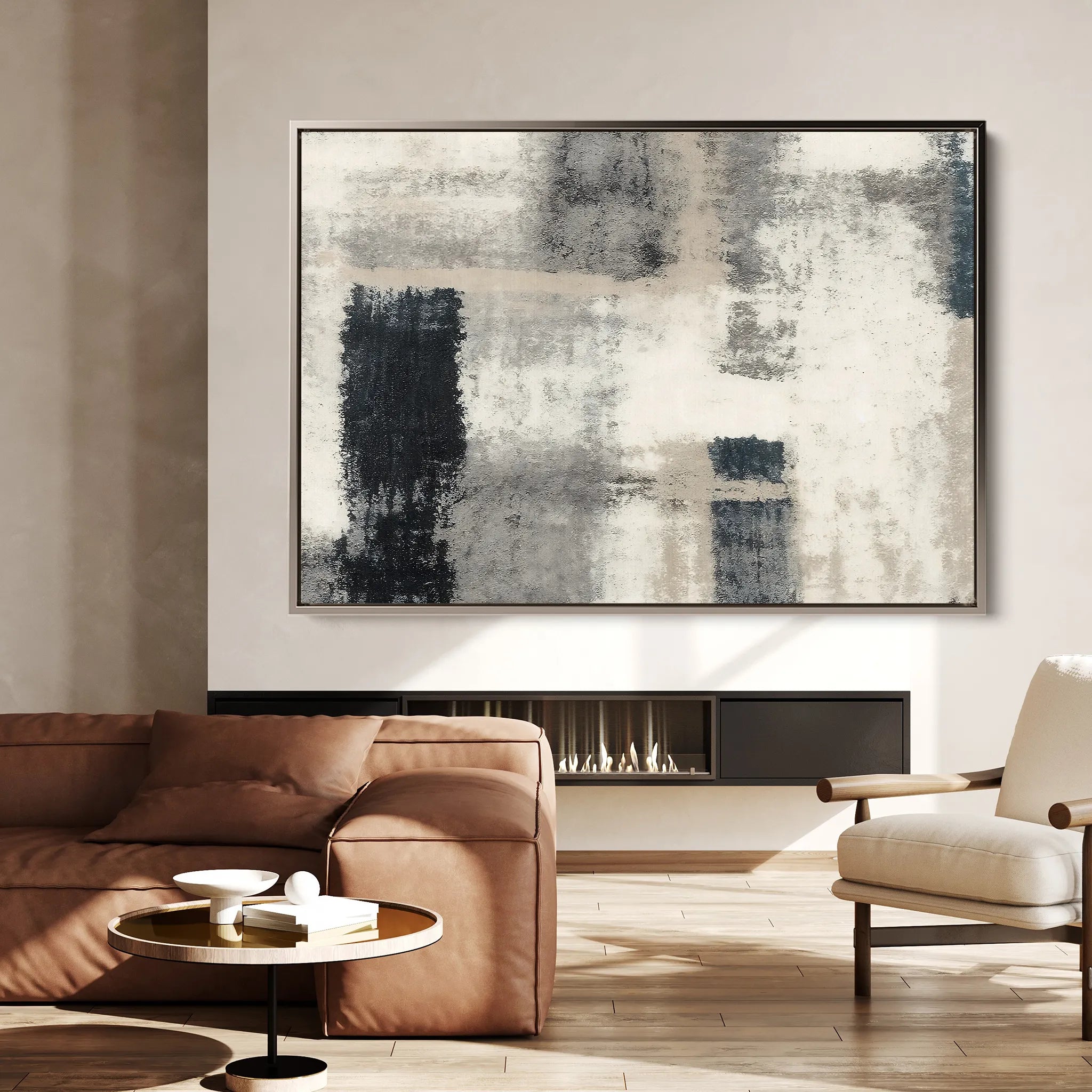Abstract 168 Canvas Art 60 x 40 cm / Black