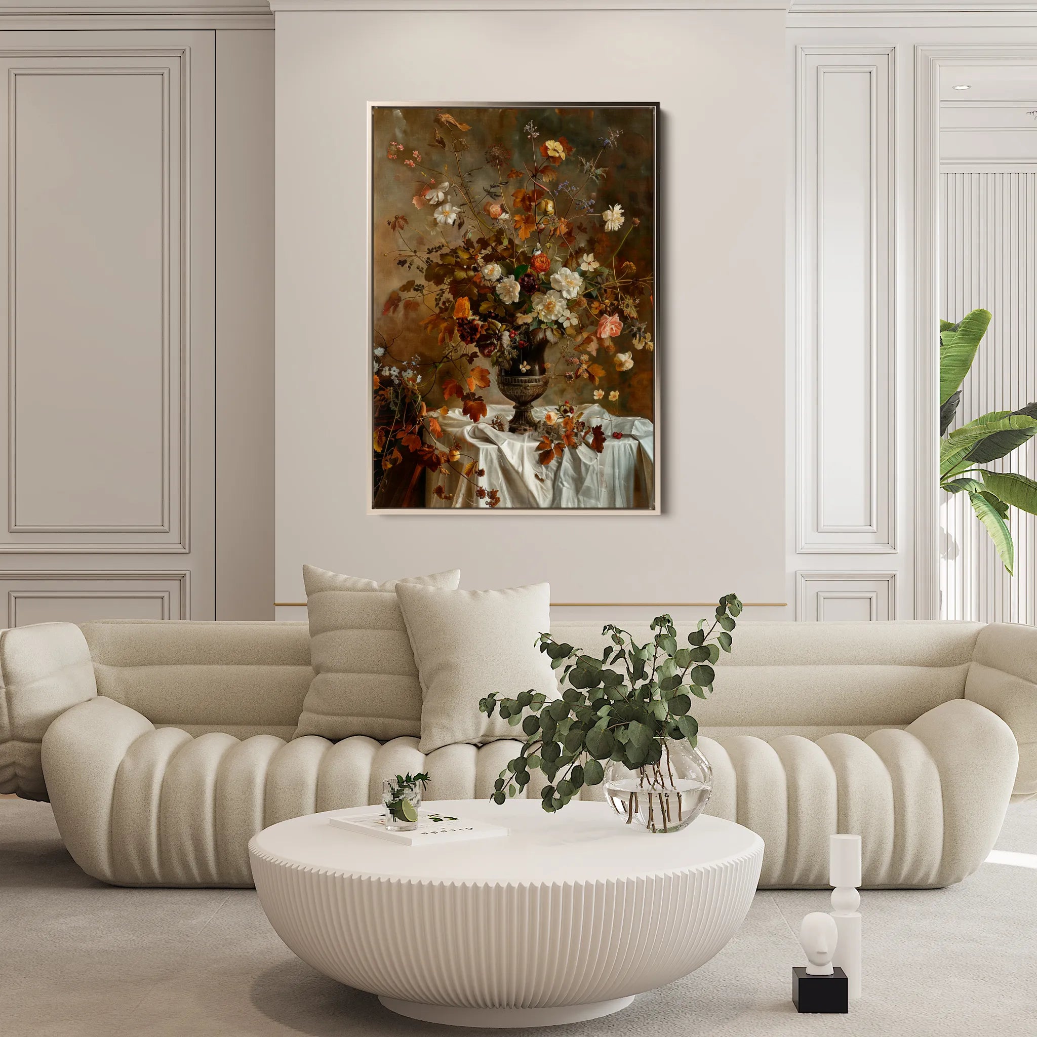 Floral 168 Canvas Art 60 x 40 cm / Black