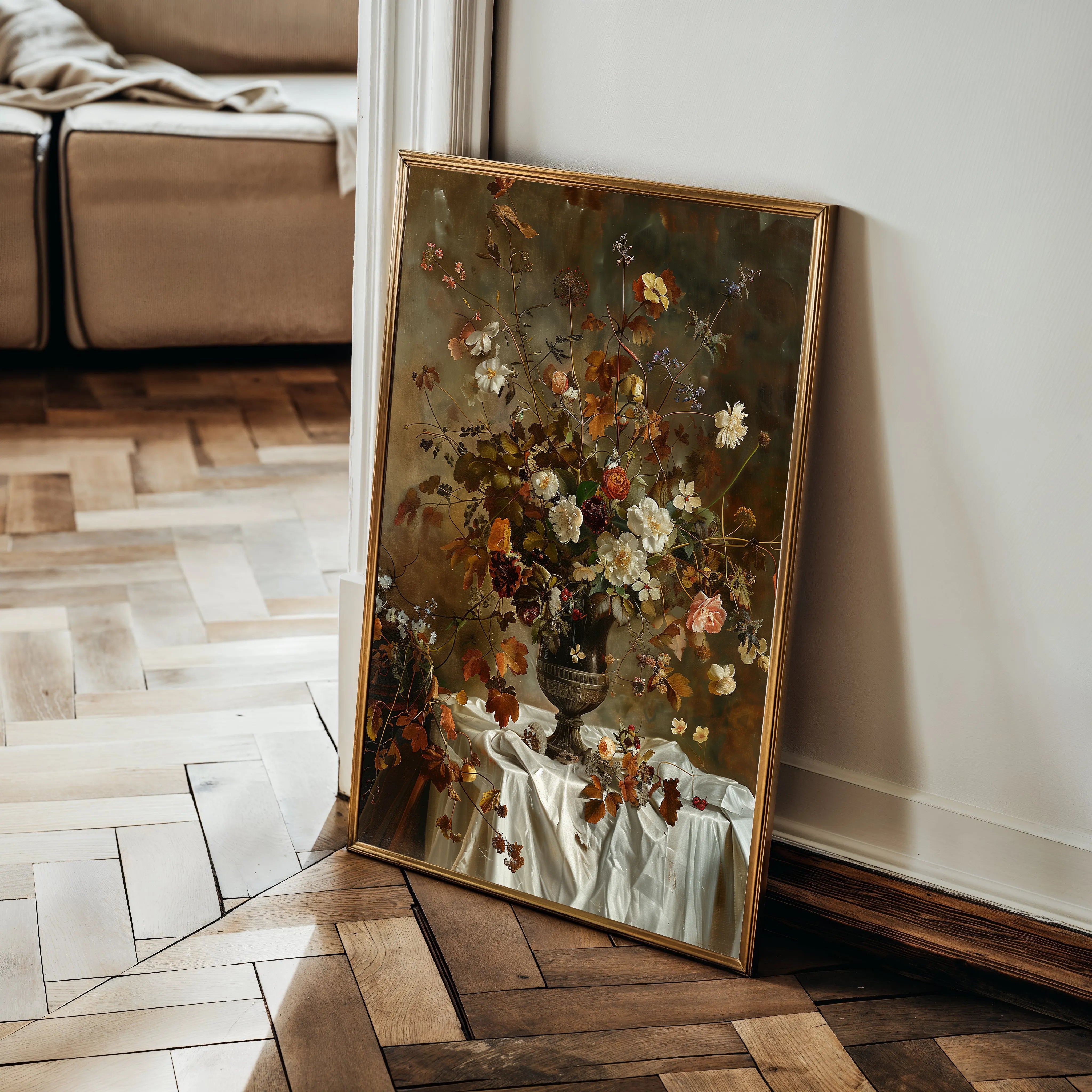 Floral 168 Canvas Art 60 x 40 cm / Black