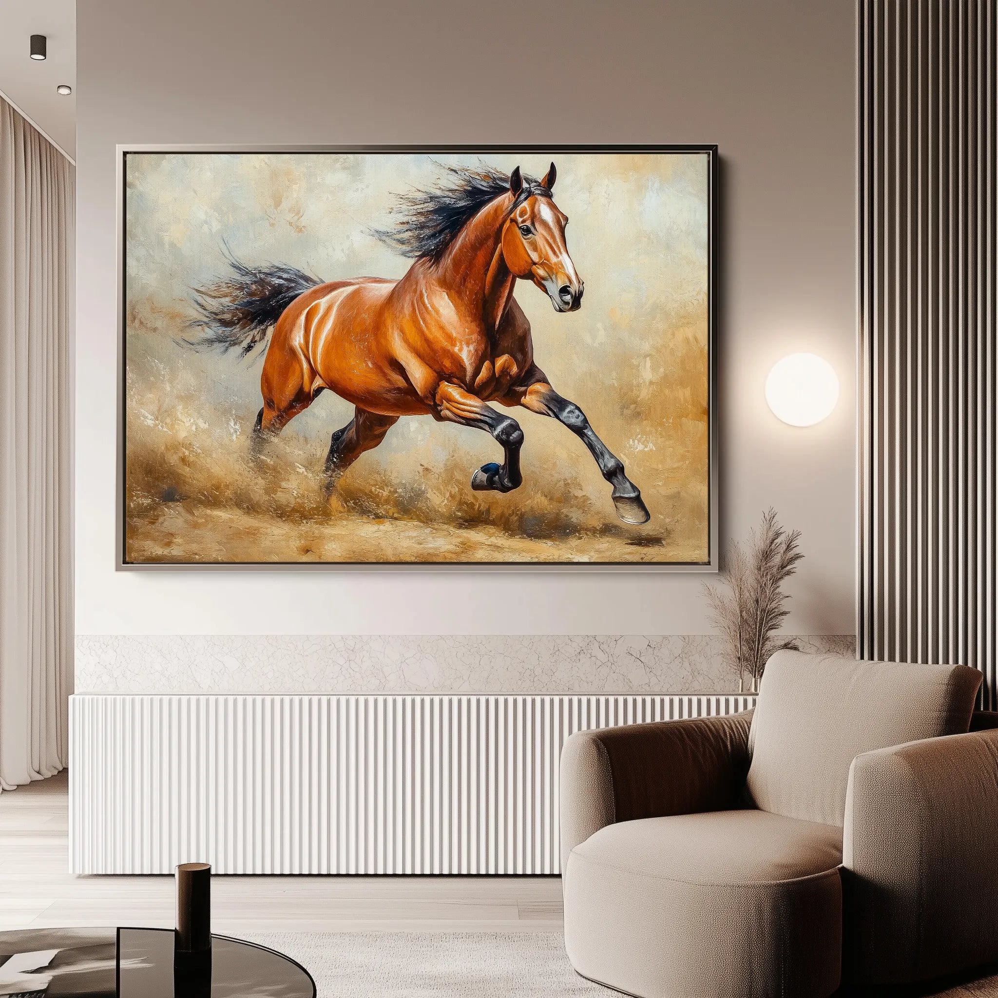 Horses 168 Canvas Art 60 x 40 cm / Black