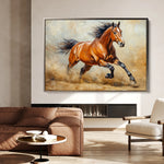 Horses 168 Canvas Art 60 x 40 cm / Black