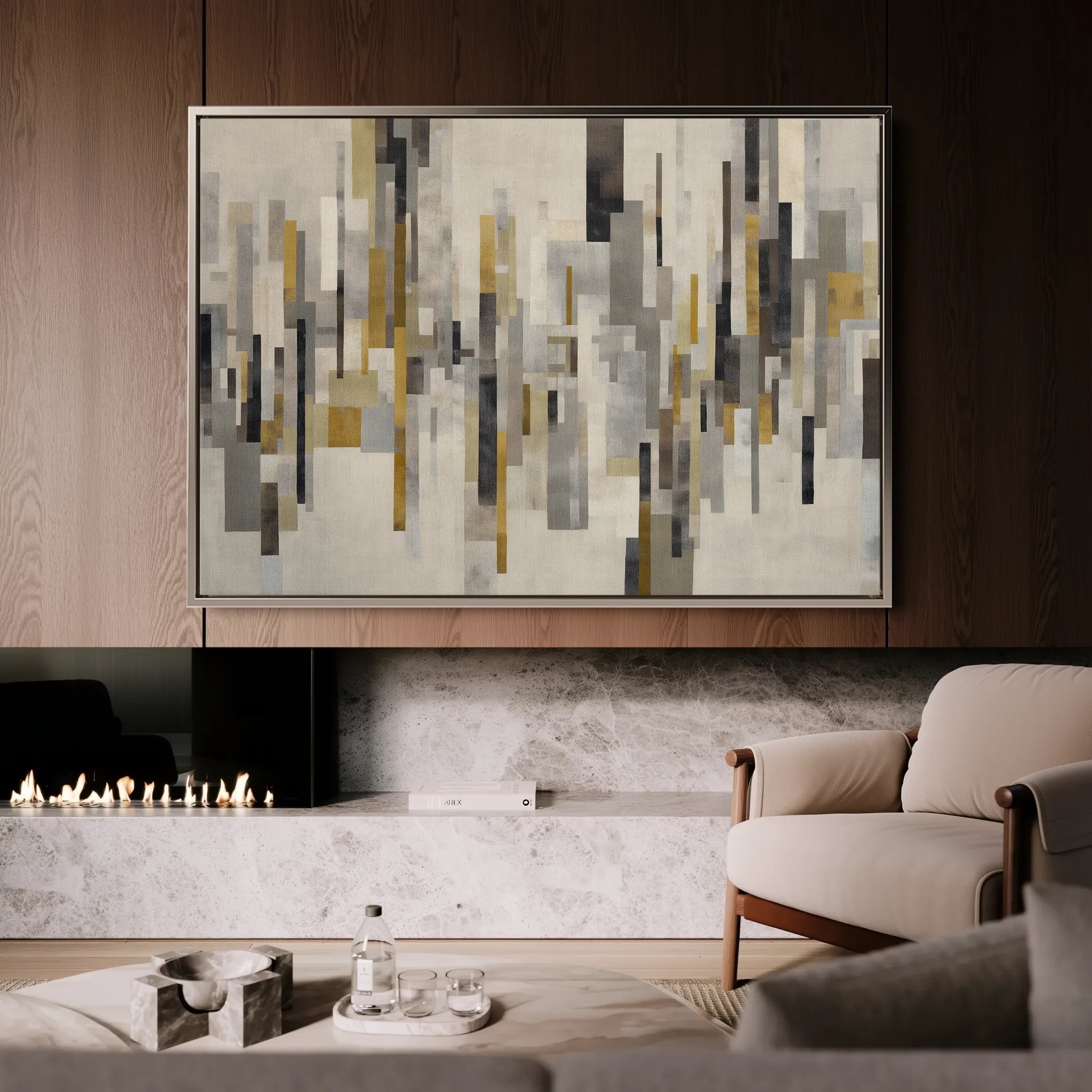 Abstract 1689 Canvas Art 60 x 40 cm / Black