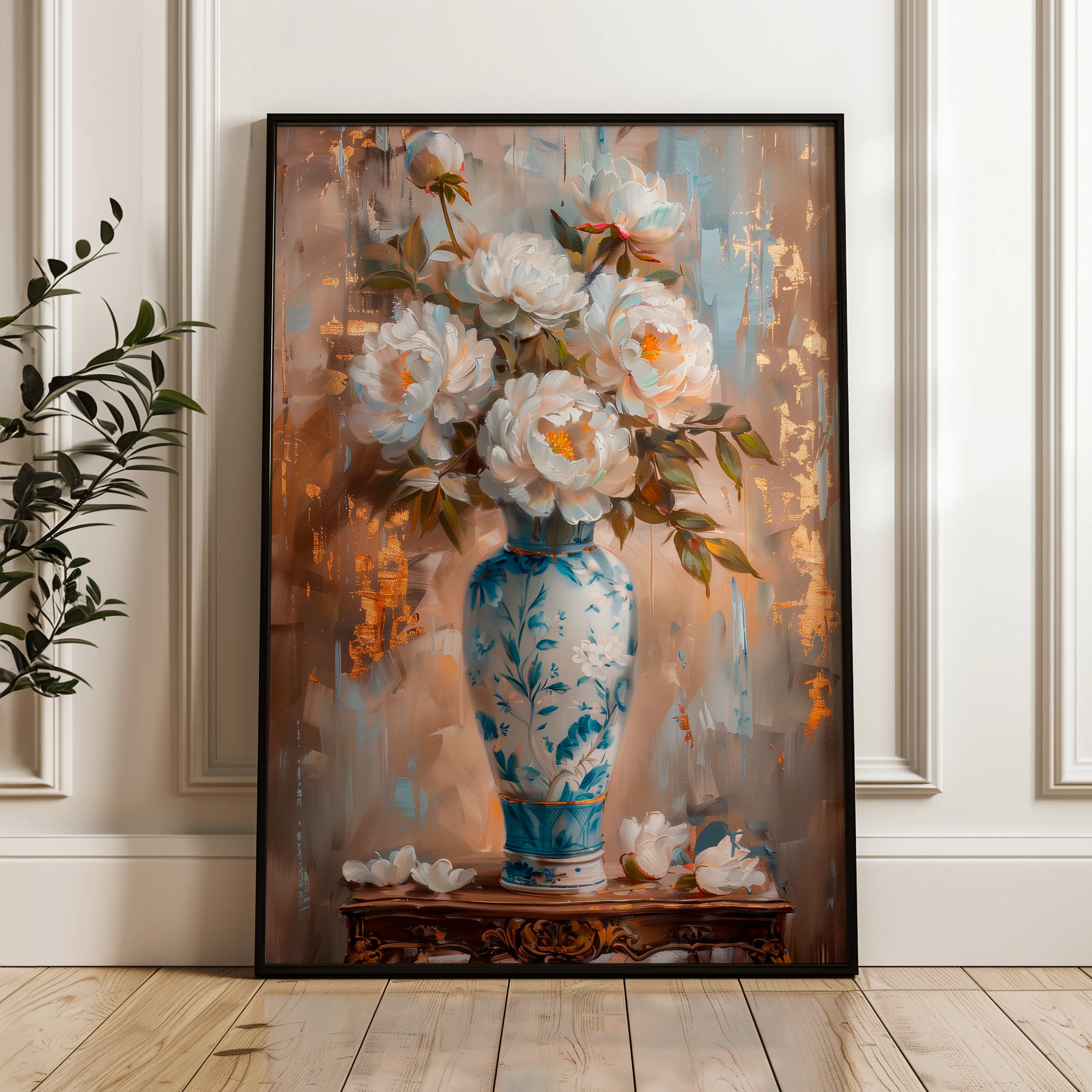 Floral 169 Canvas Art 60 x 40 cm / Black