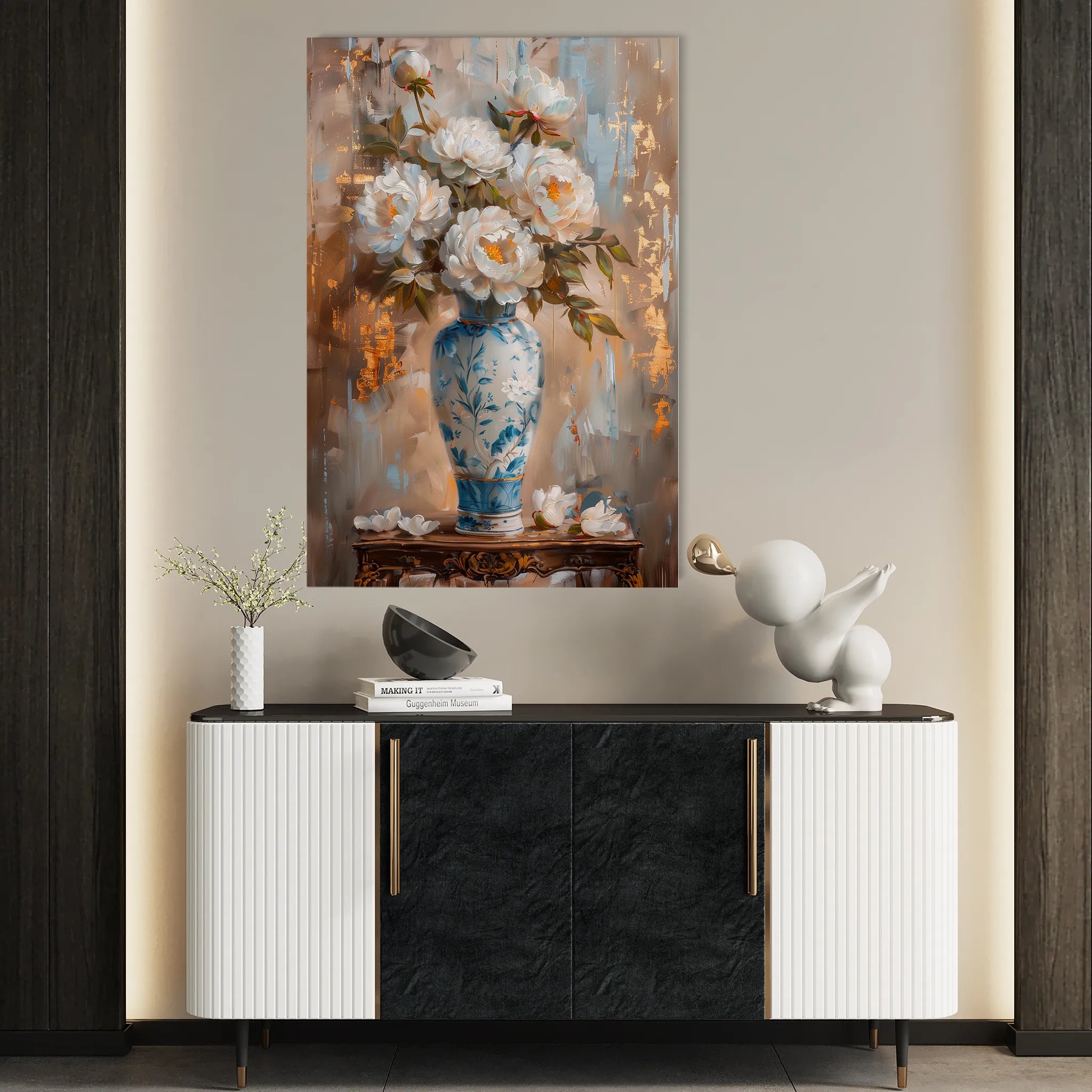 Floral 169 Canvas Art 60 x 40 cm / Black