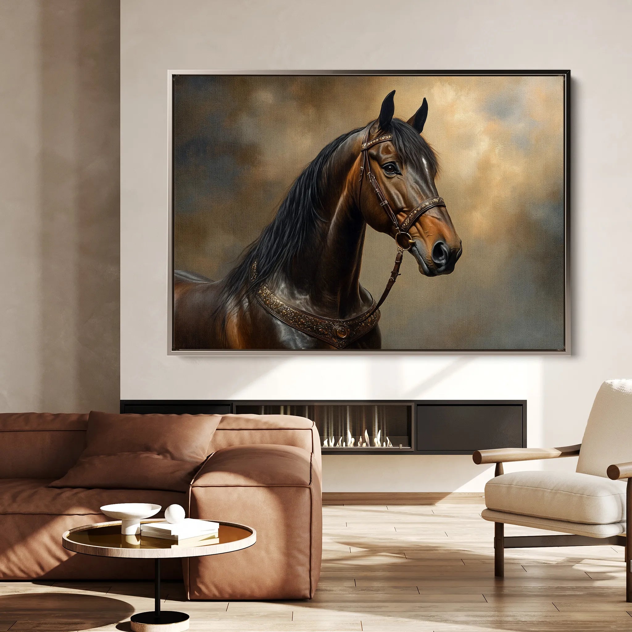 Horses 169 Canvas Art 60 x 40 cm / Black
