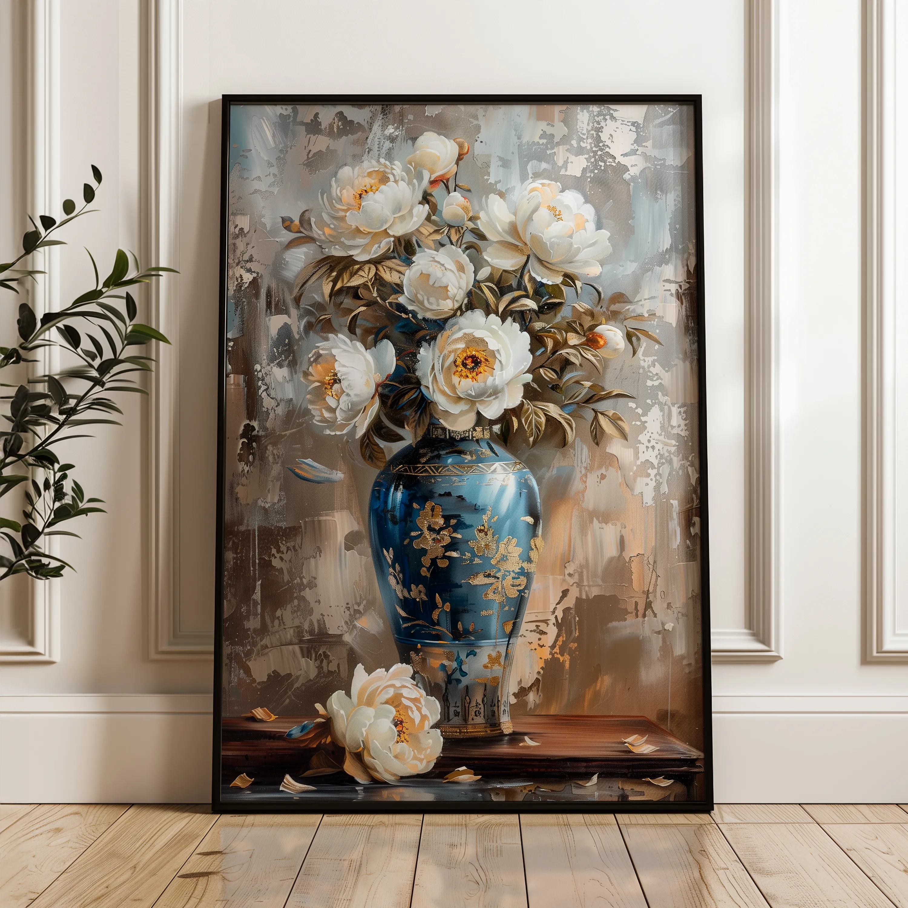 Floral 170 Canvas Art 60 x 40 cm / Black