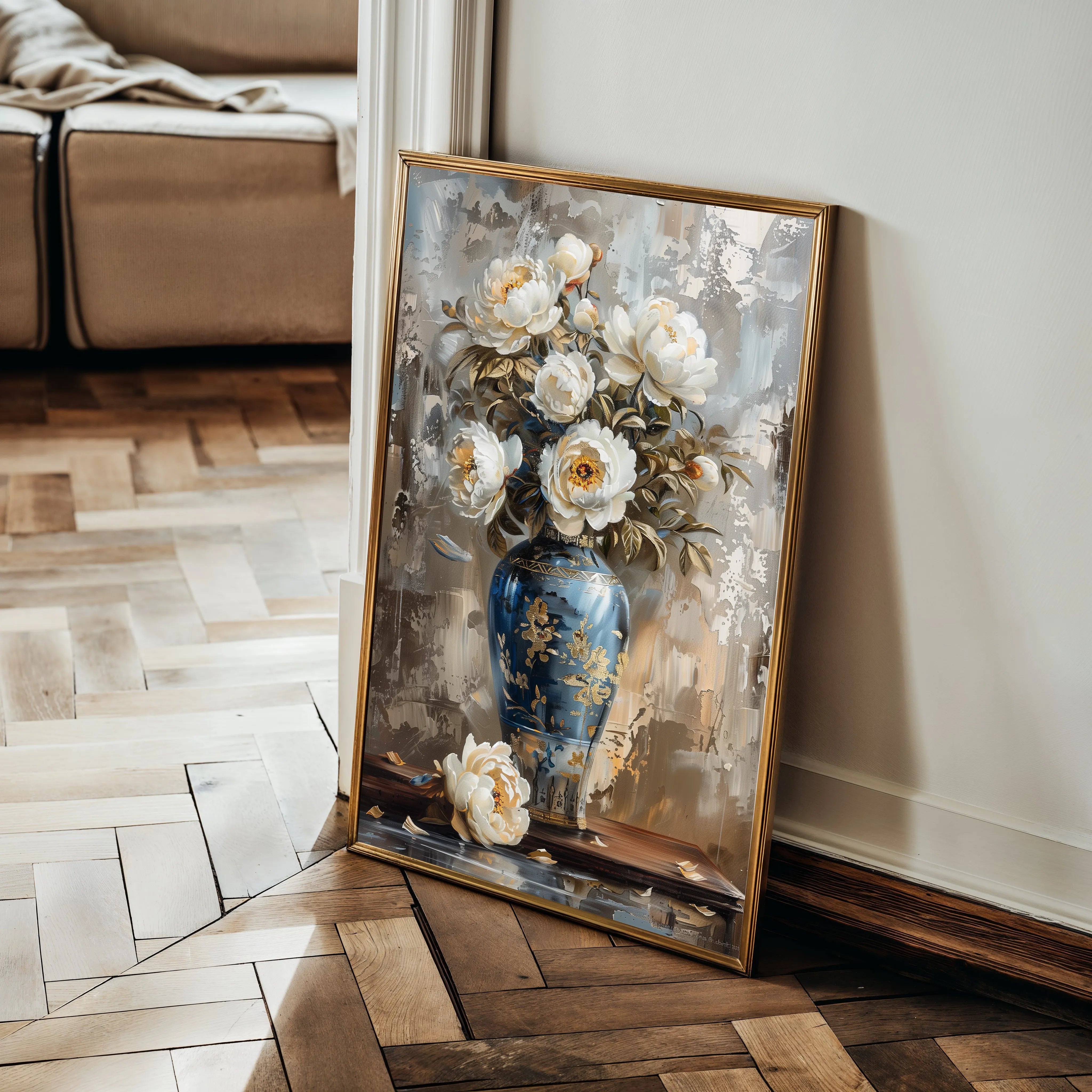 Floral 170 Canvas Art 60 x 40 cm / Black