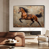 Horses 170 Canvas Art 60 x 40 cm / Black