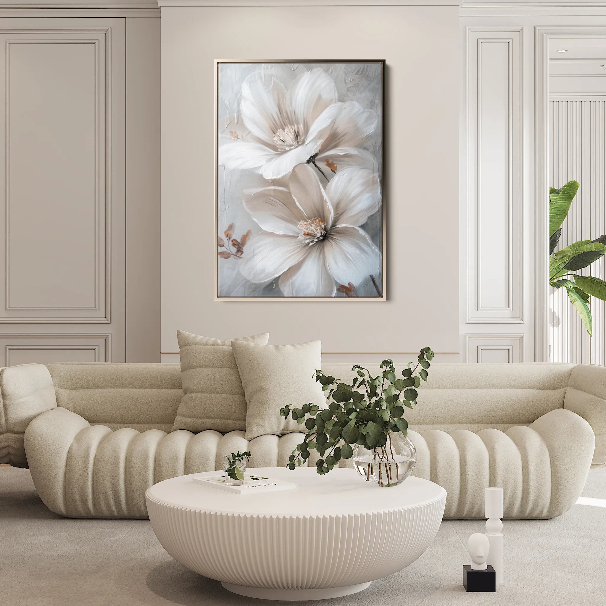 Floral 172 Canvas Art 60 x 40 cm / Black