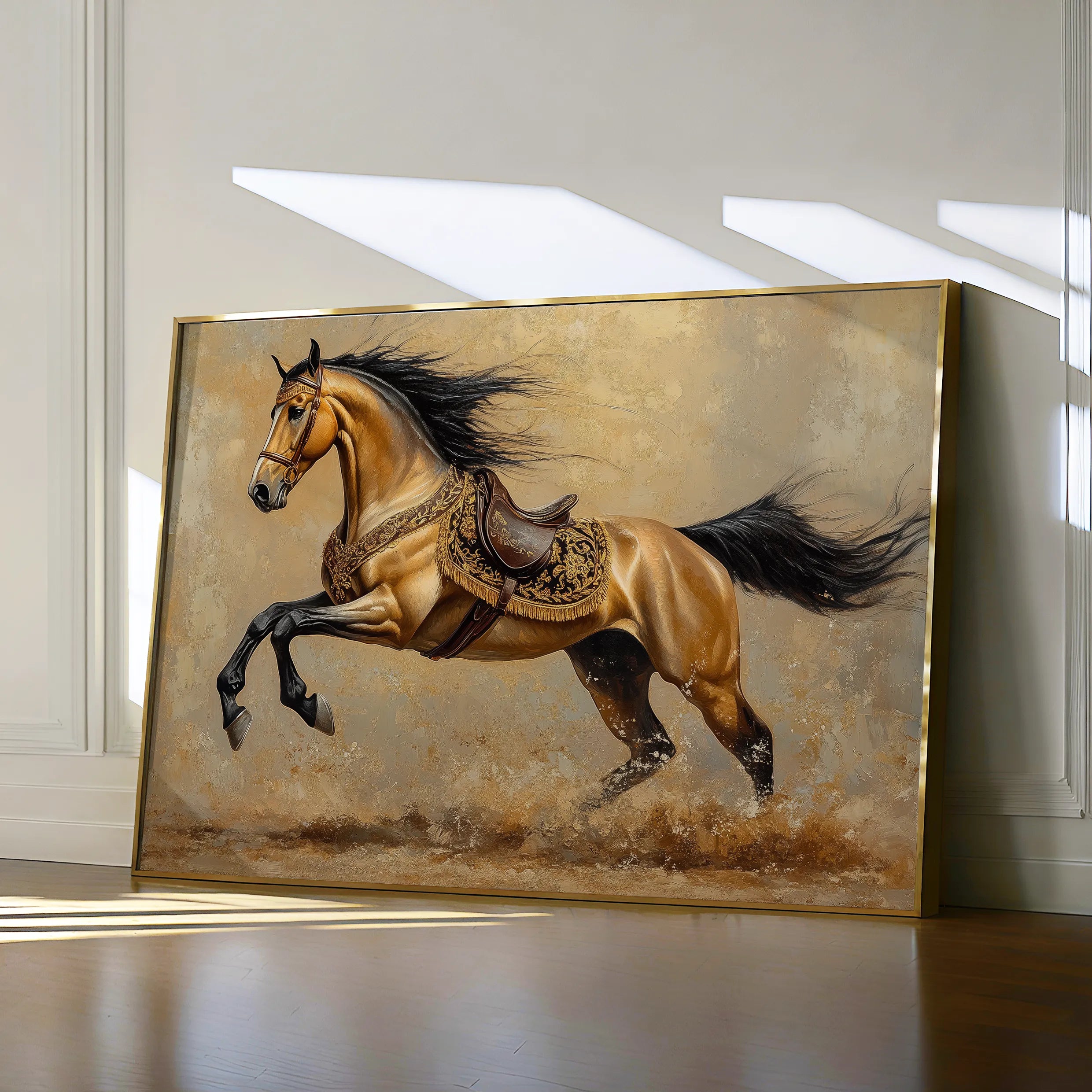 Horses 172 Canvas Art 60 x 40 cm / Black