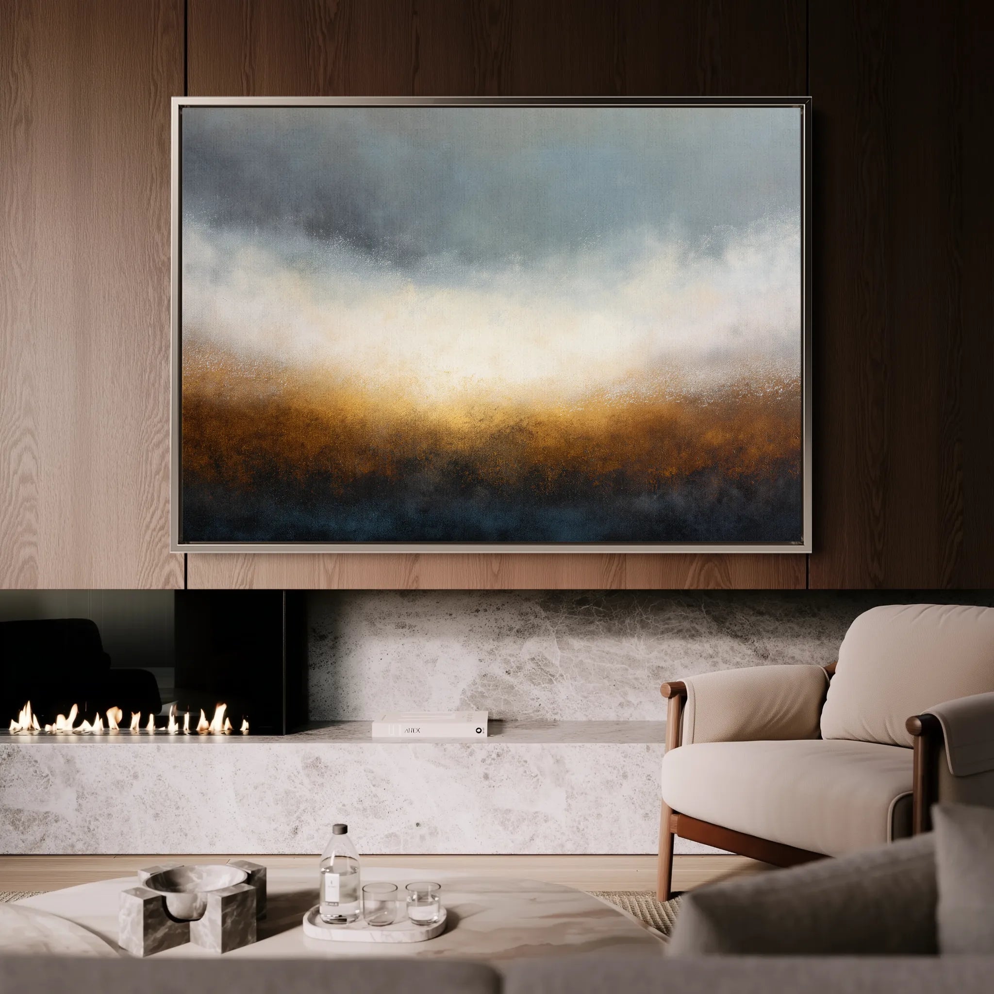 Abstract 1722 Canvas Art 60 x 40 cm / Black