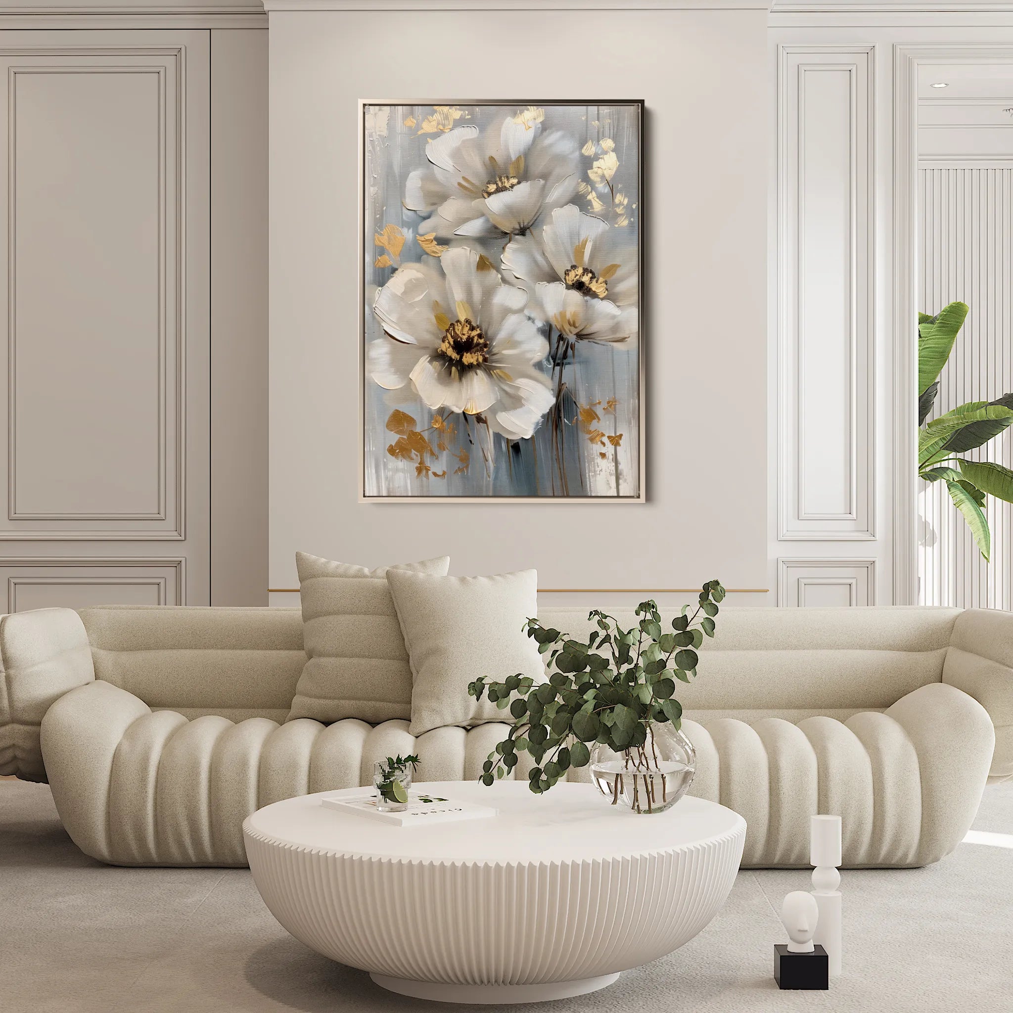 Floral 173 Canvas Art 60 x 40 cm / Black
