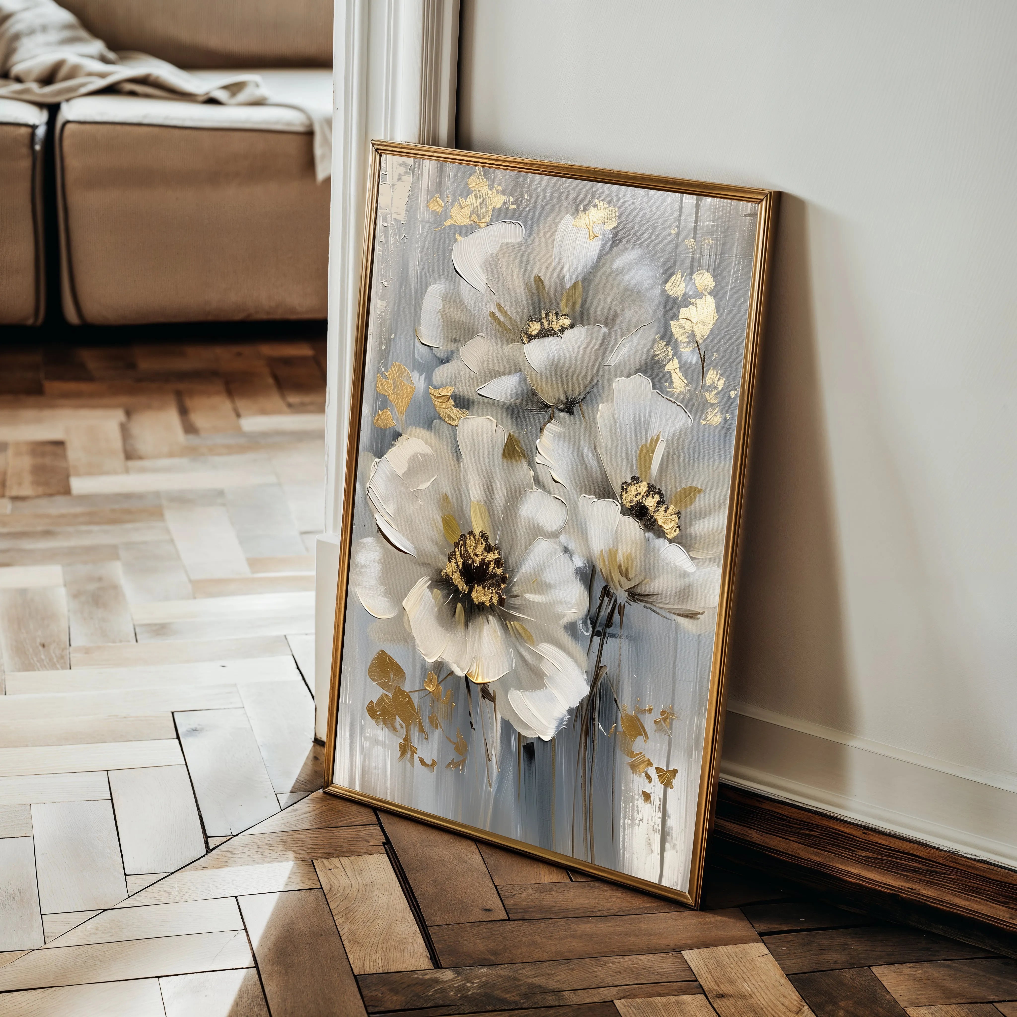 Floral 173 Canvas Art 60 x 40 cm / Black
