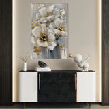 Floral 173 Canvas Art 60 x 40 cm / Black