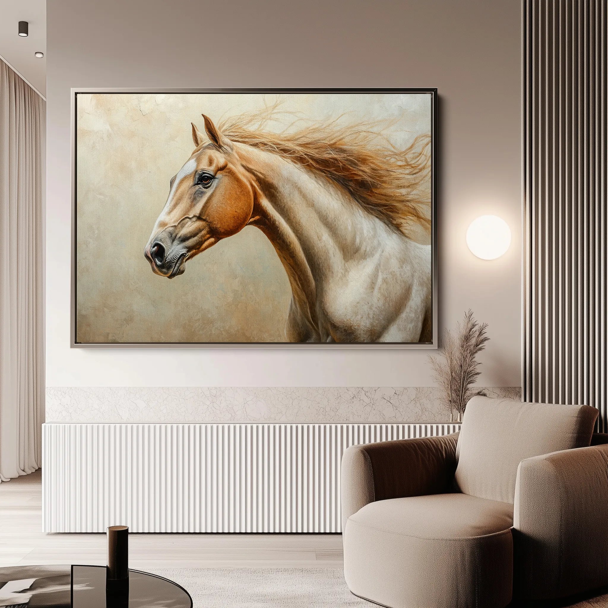 Horses 173 Canvas Art 60 x 40 cm / Black