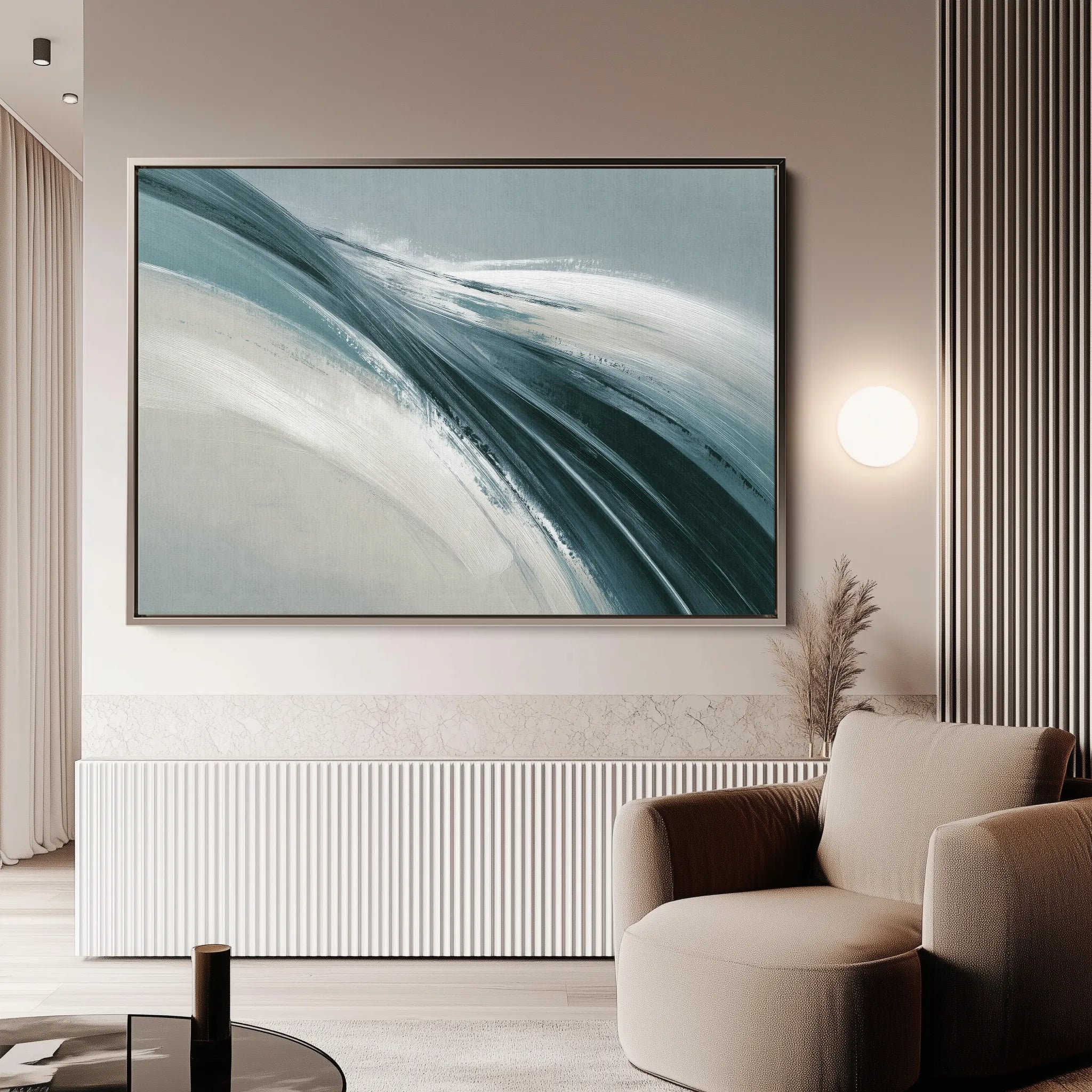 Abstract 1735 Canvas Art 60 x 40 cm / Black
