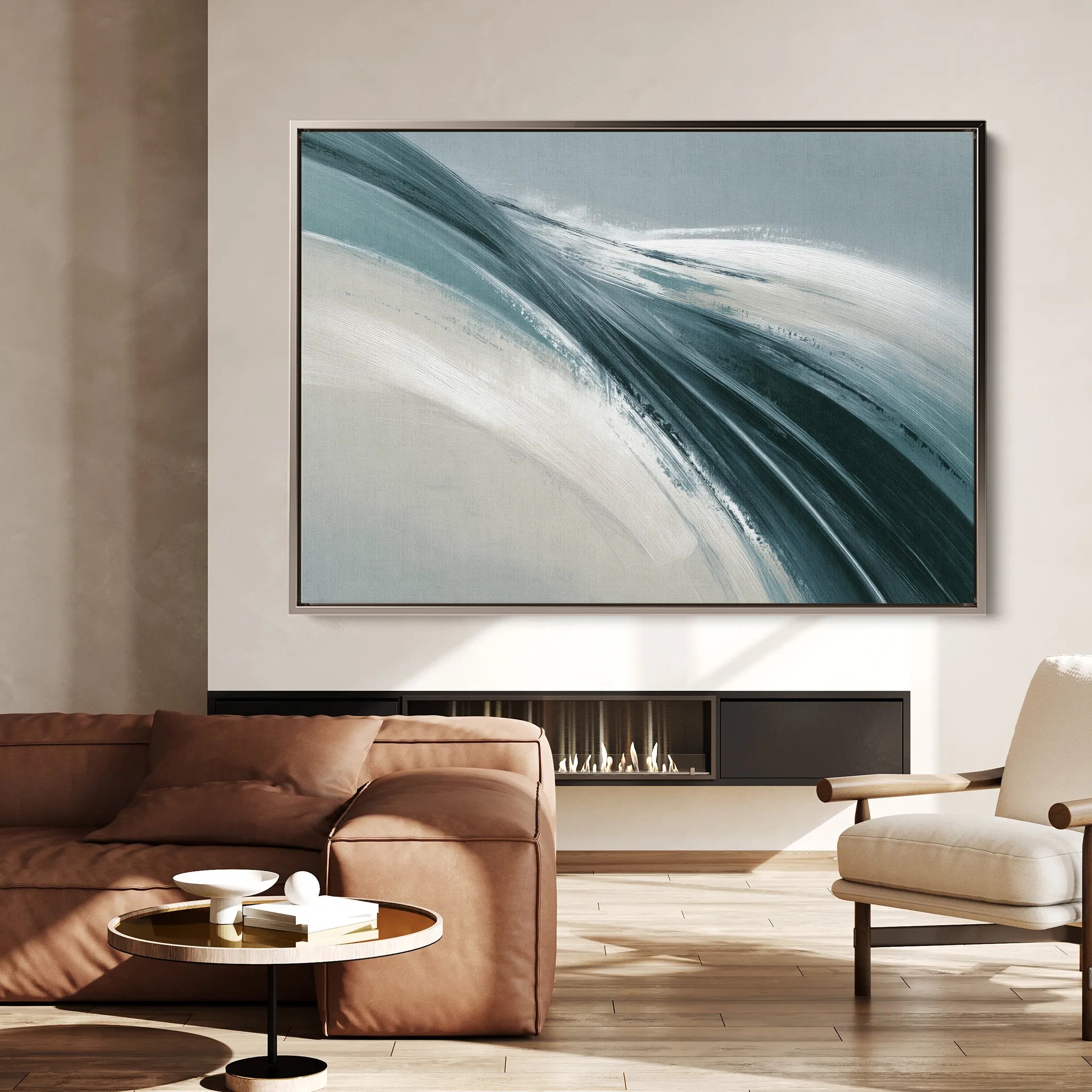 Abstract 1735 Canvas Art 60 x 40 cm / Black