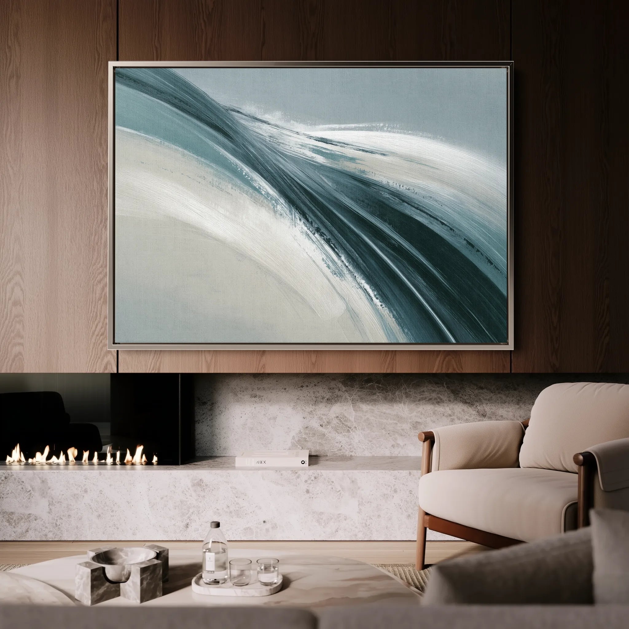 Abstract 1735 Canvas Art 60 x 40 cm / Black